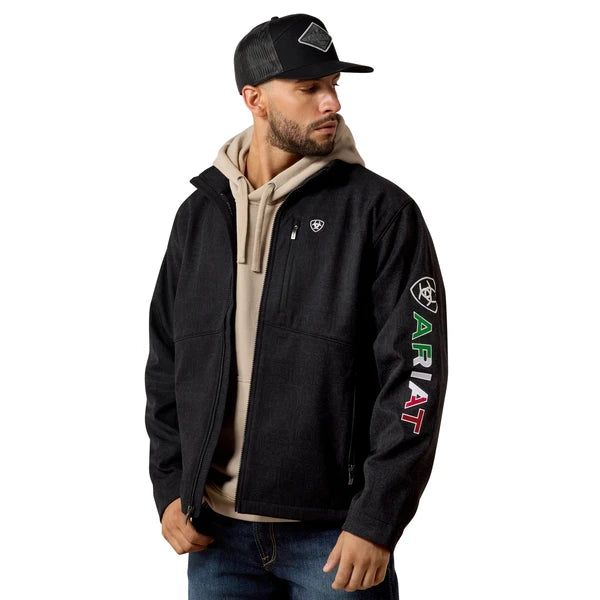 ARIAT MEN’S JAKET LOGO SOFTSHELL BLACK/MEXICO 10079490