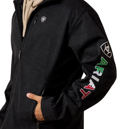 ARIAT MEN’S JAKET LOGO SOFTSHELL BLACK/MEXICO 10079490
