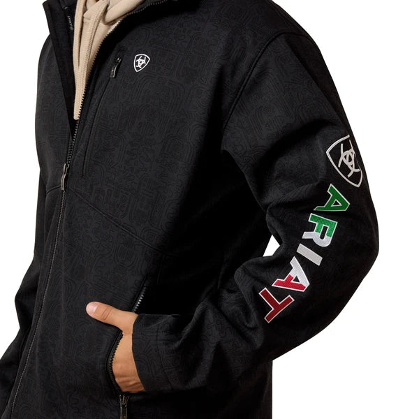 ARIAT MEN’S JAKET LOGO SOFTSHELL BLACK/MEXICO 10079490
