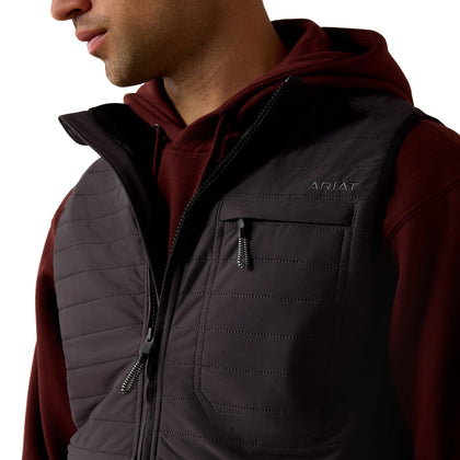 ARIAT MEN’S WYLIE OBSIDIAN BLACK FULL ZIP VEST 10079256