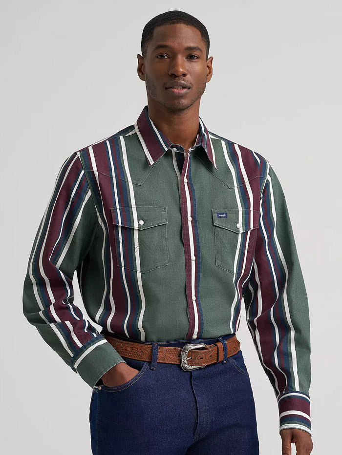 CAMISA WRANGLER PARA HOMBRE VERDE C/RAYAS - 112385788
