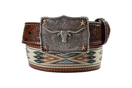 3D CO BLUE/BROWN AZTEC  KIDS BELT- D120004908