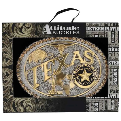 MONTANA SILVERSMITH OVAL STATE OF TEXAS BUCKLE 60811TXP2