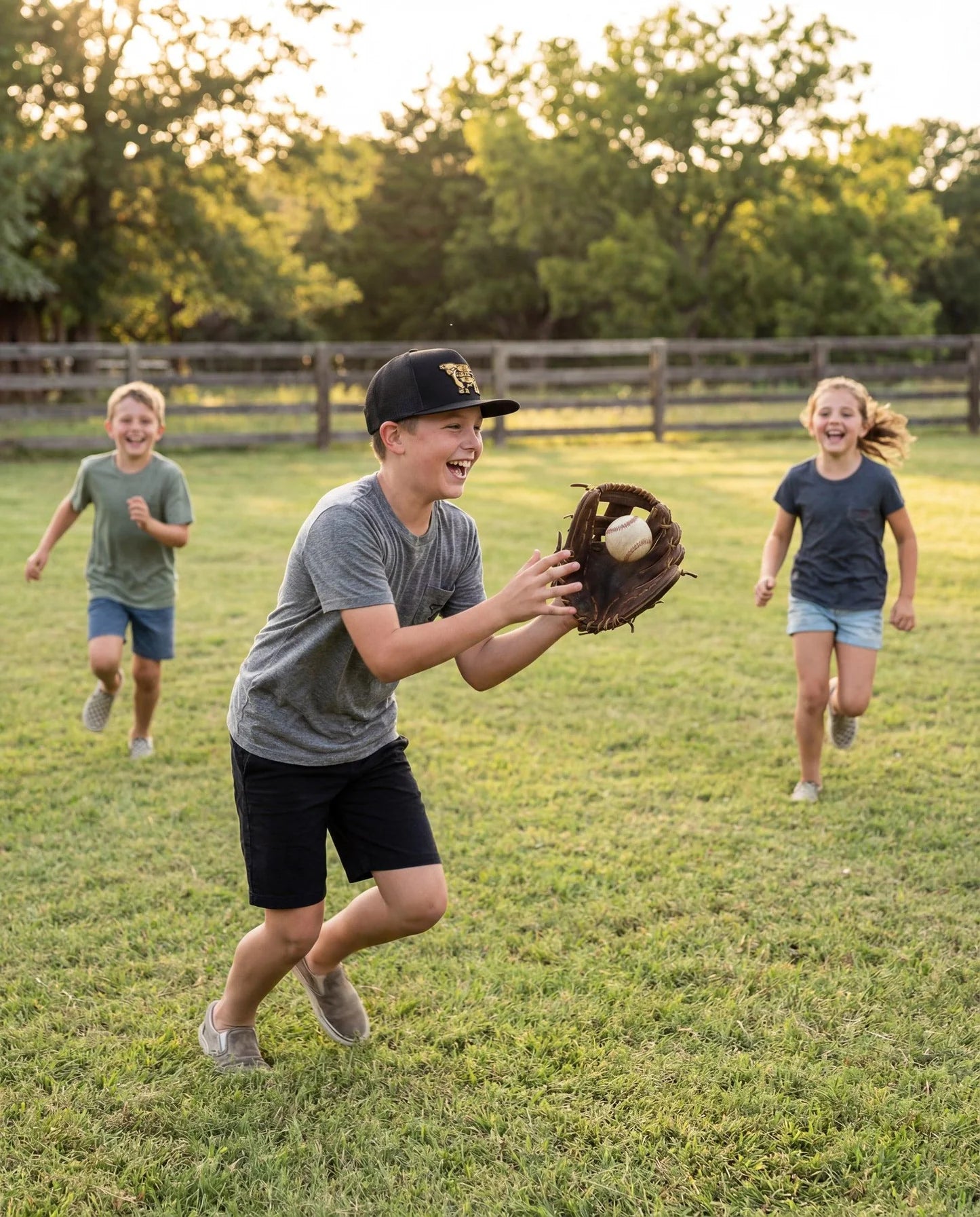 LAZY J CAPS YOUTH BLACK-GOLD RUSH