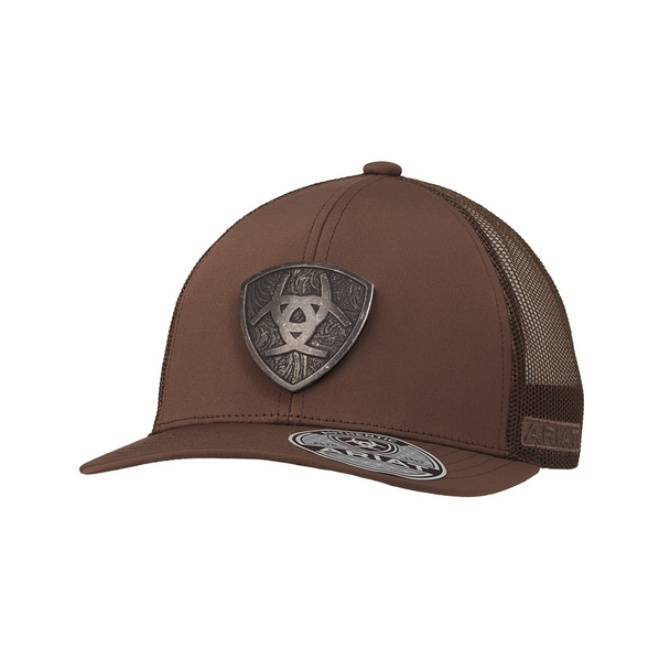 ARIAT HAT METAL SHIELD BROWN