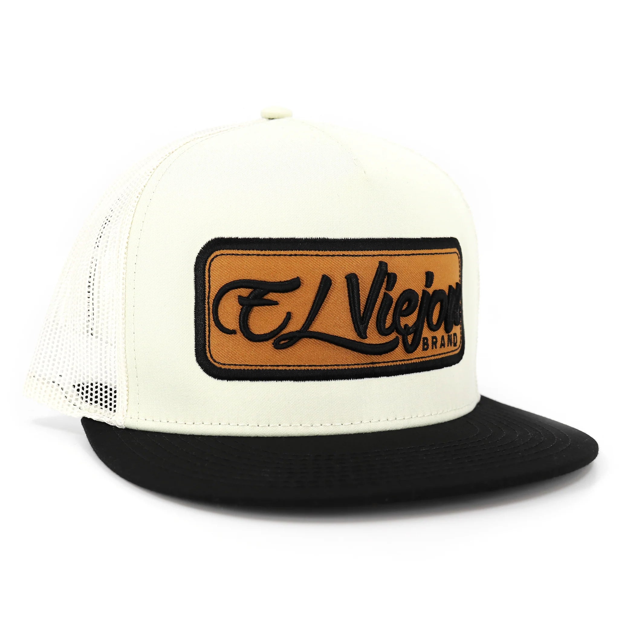 EL VIEJON BLACK IVORY FLAT CAP
