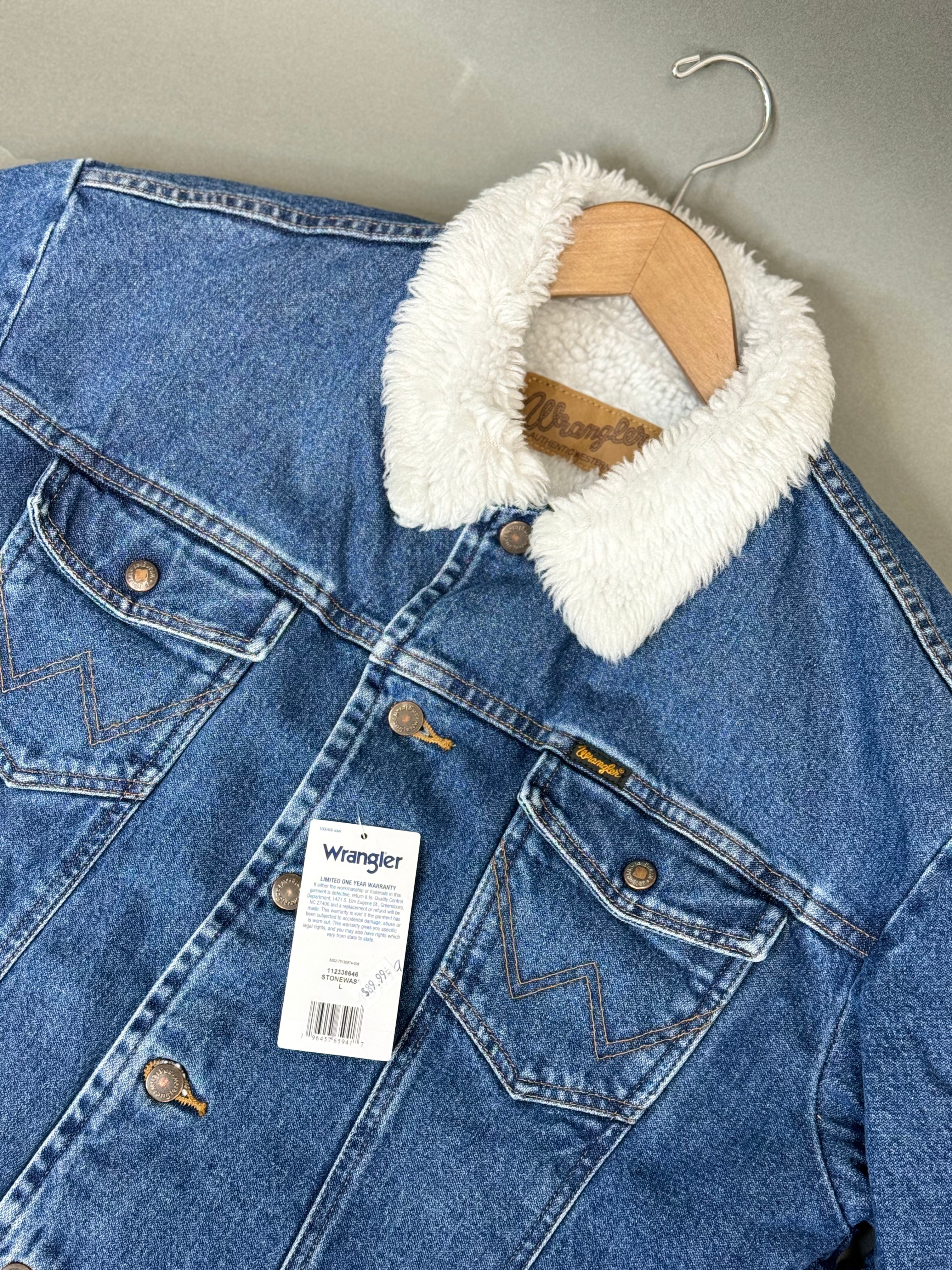 WRANGLER Cowboy Cut Sherpa on top Lined Denim Jacket