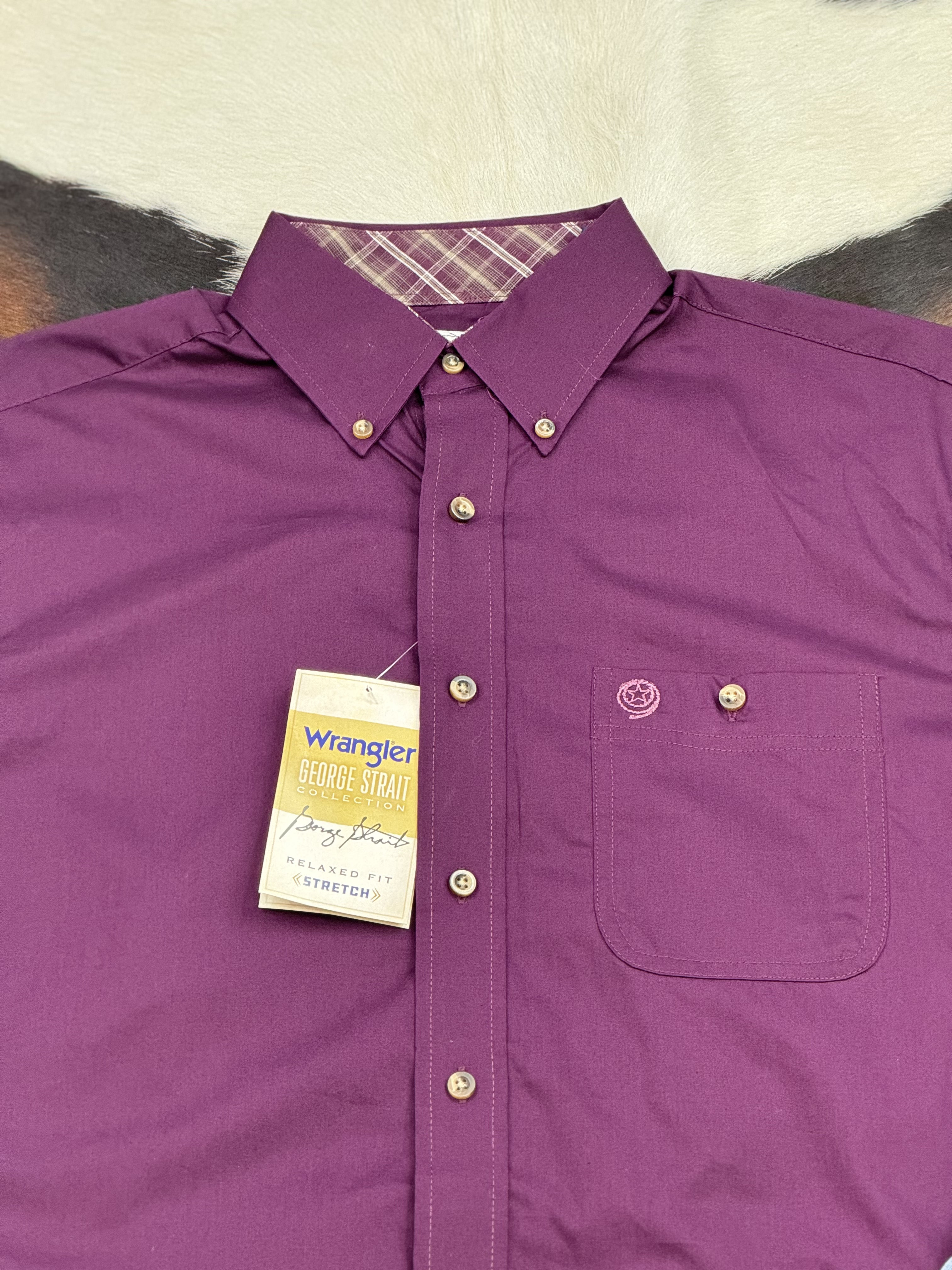 WRANGLER GEORGE STRAIT RELAXED FIT PURPLE LONG SLEEVE 6611