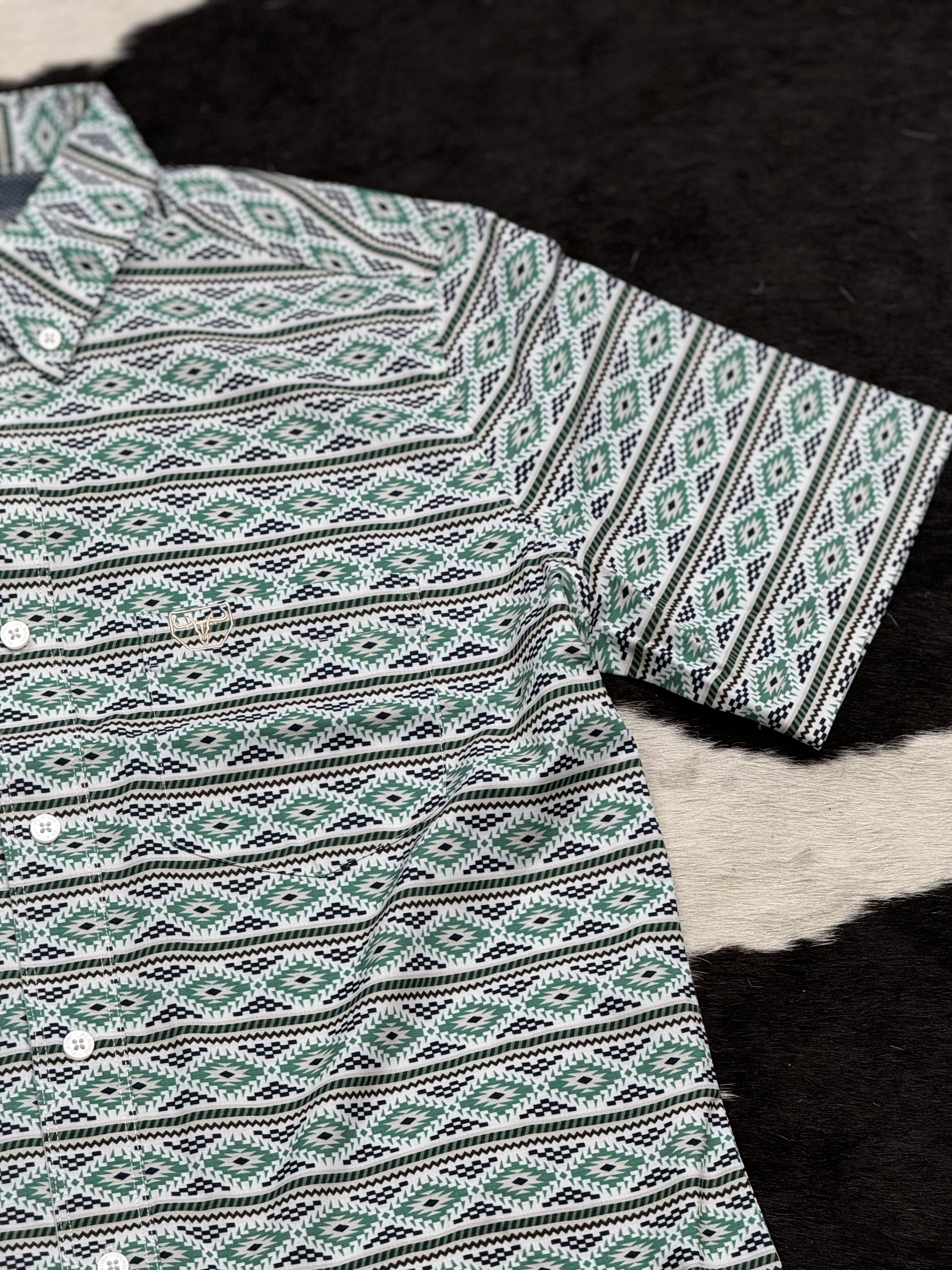 TEALAZTEC SHORT SLEEVE SHIRT AZUL