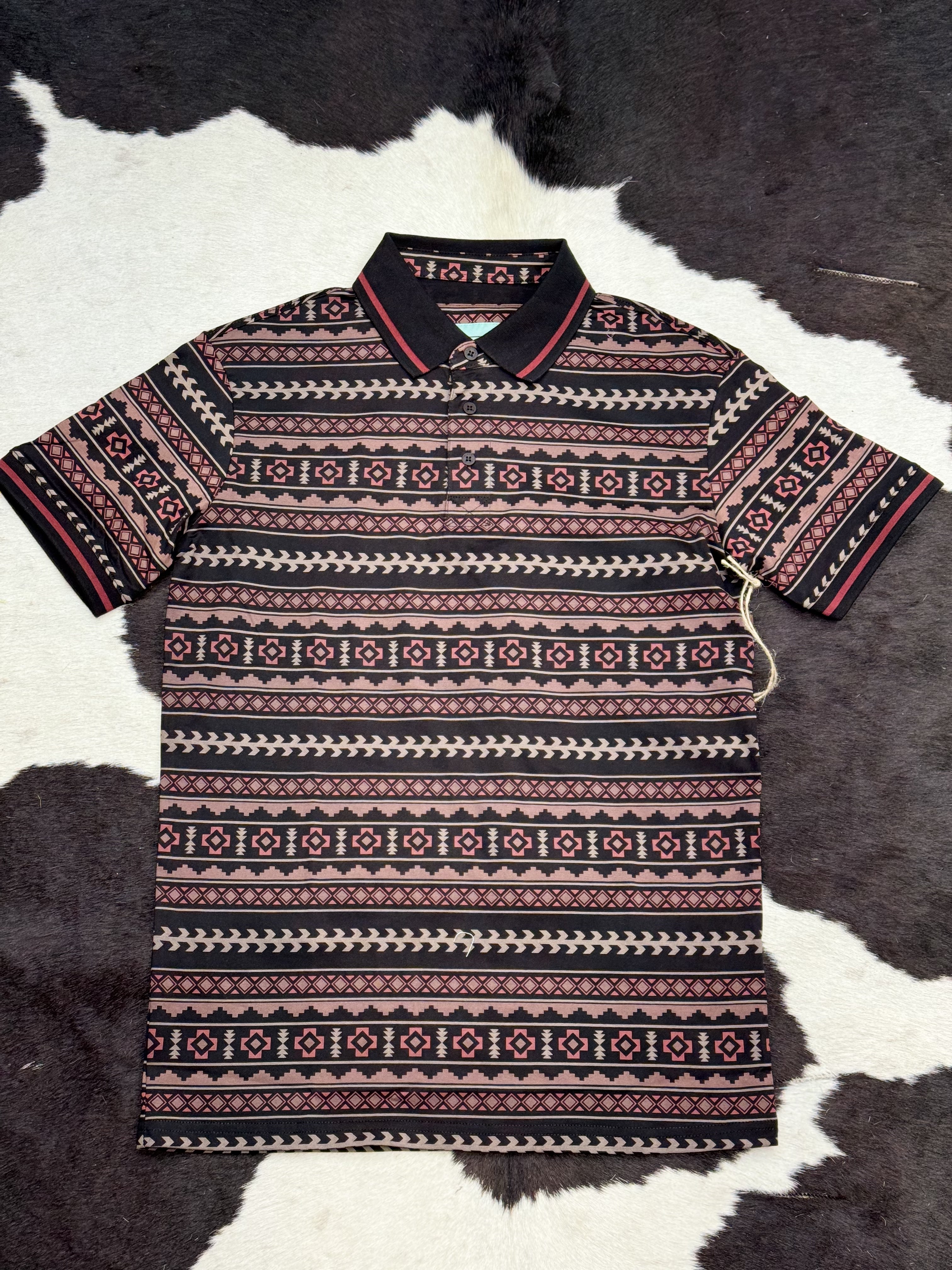 WINE POLO AZTEC SHORT SLEEVE SHIRT VINO