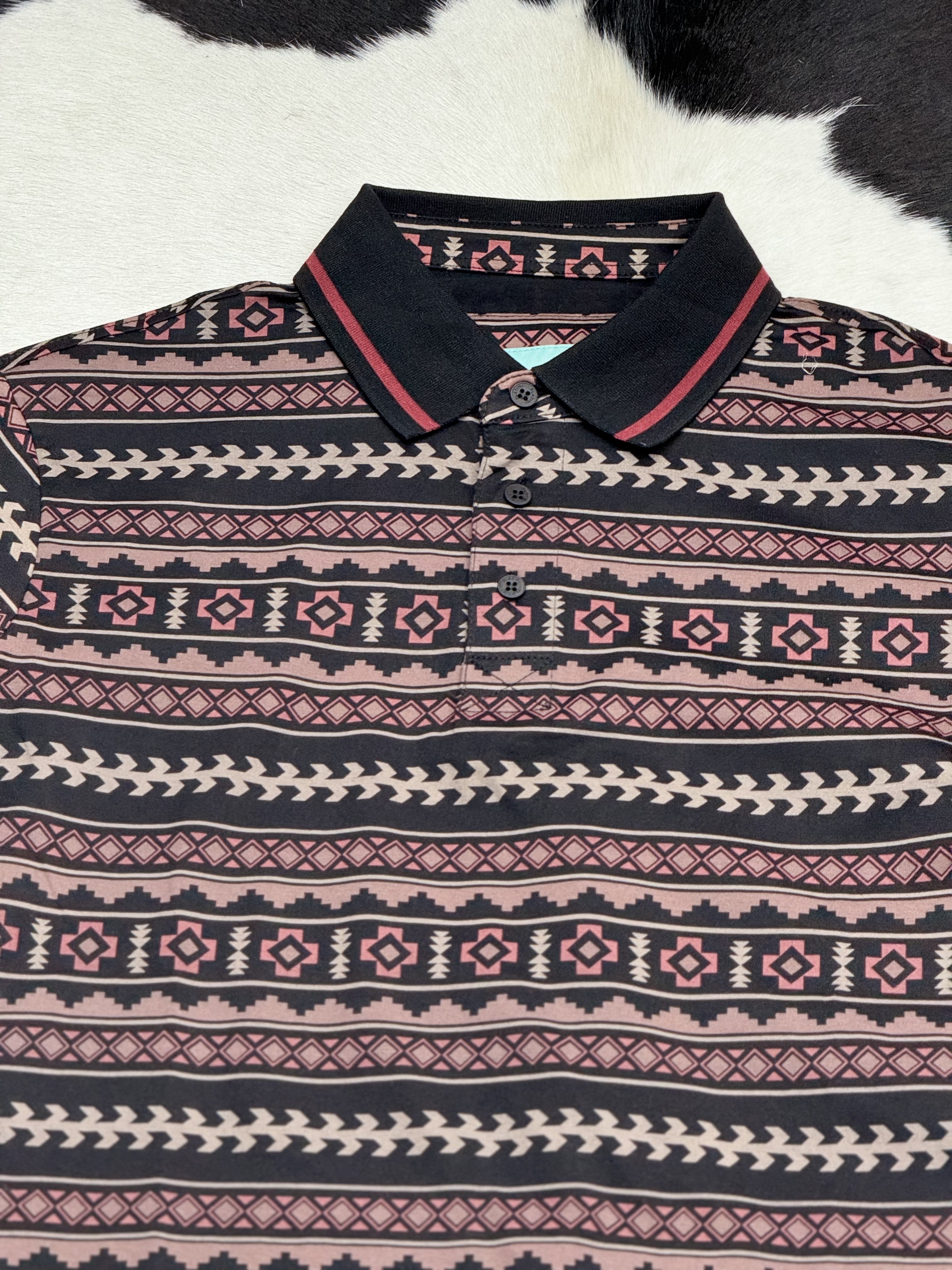 WINE POLO AZTEC SHORT SLEEVE SHIRT VINO