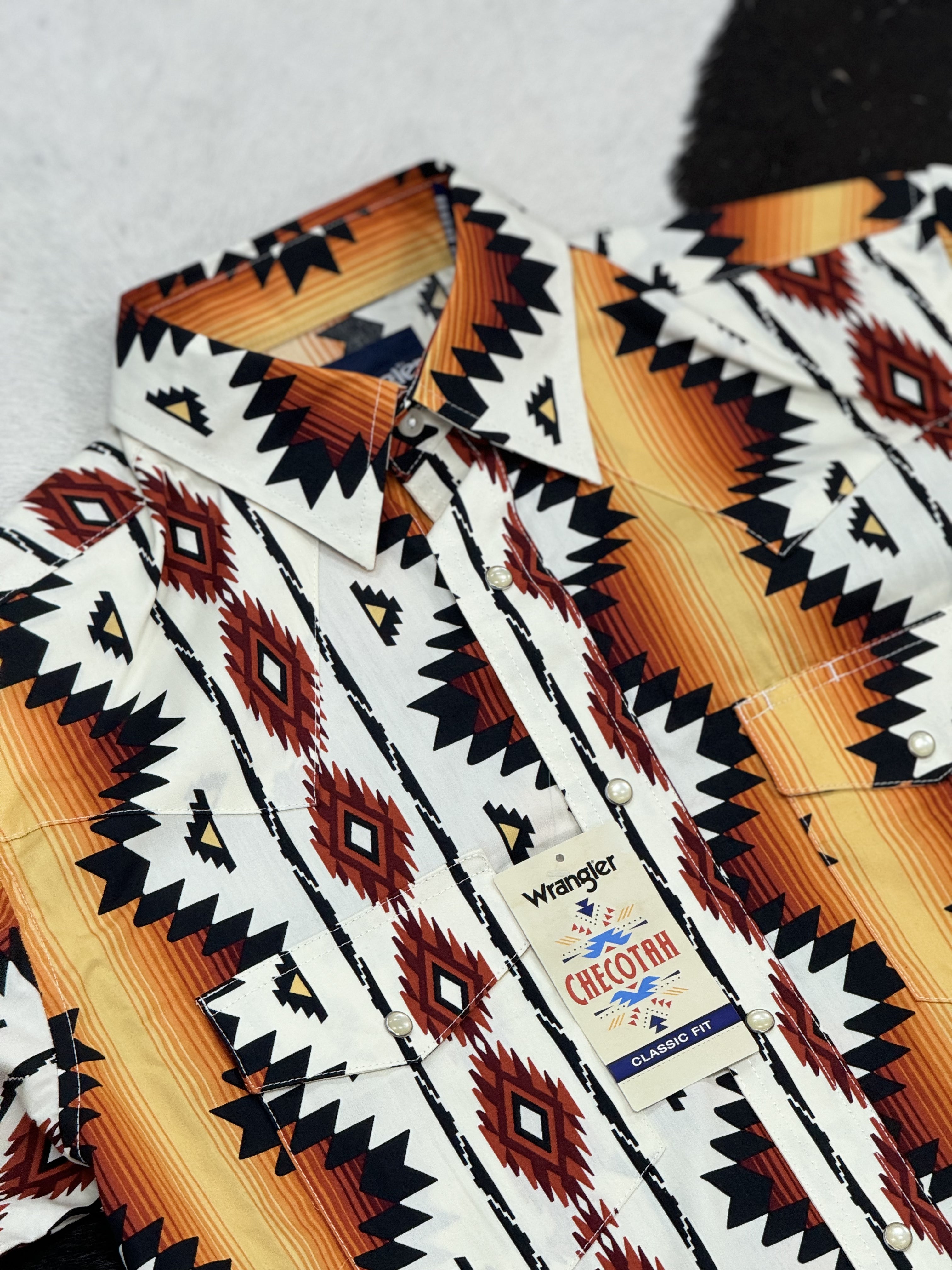 WRANGLER AZTEC ORANGE LONG SLEEVE