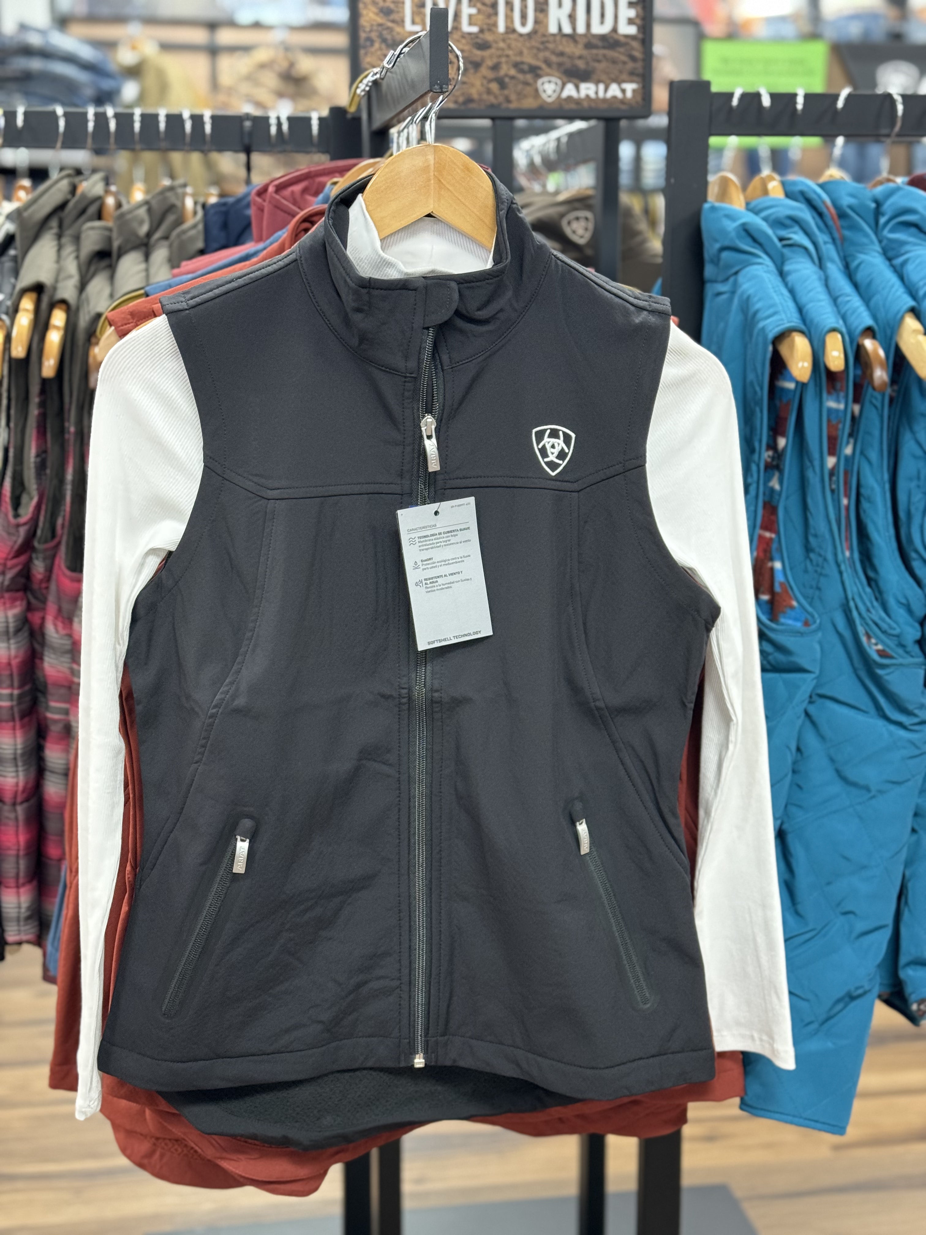 ARIAT Vest Team Softshell Black Womens