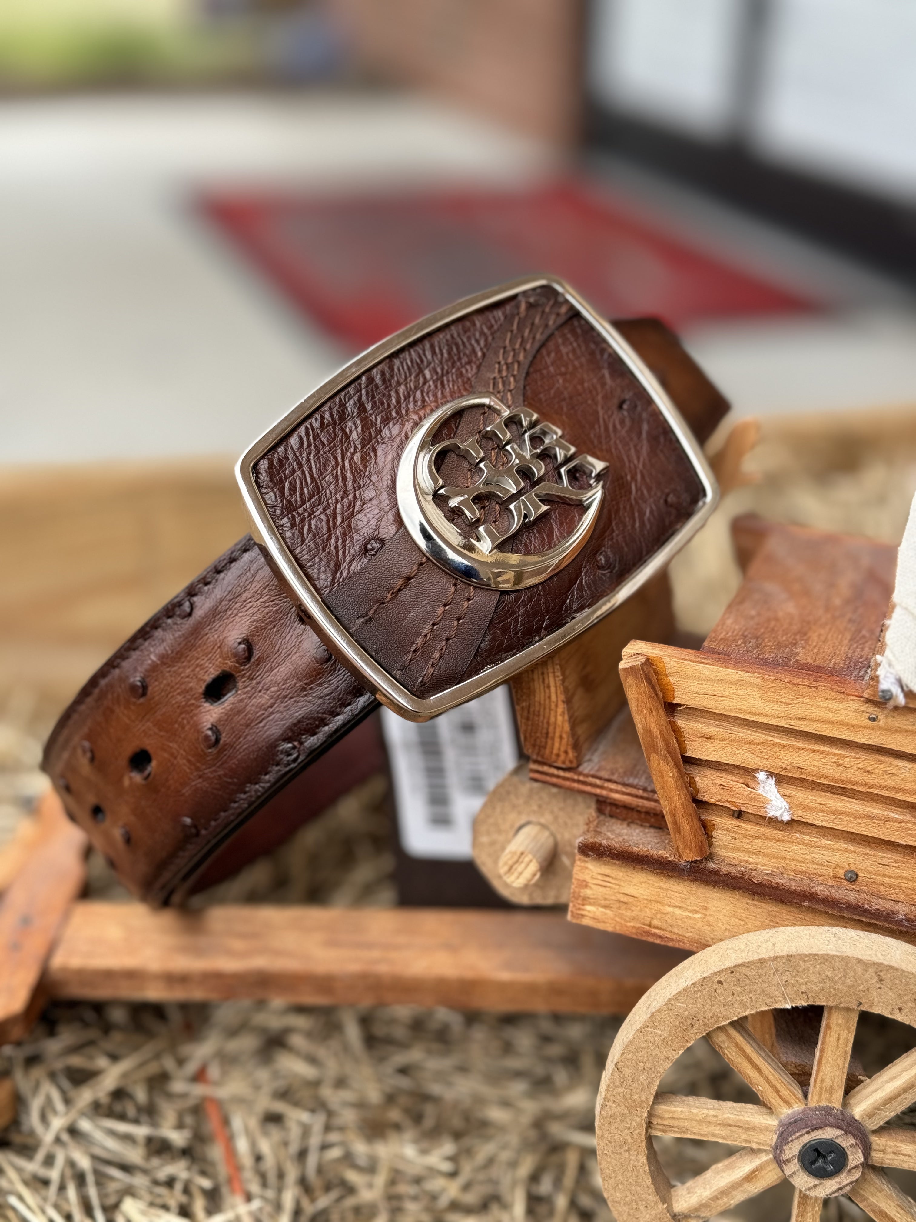 CUADRA BELT OSTRICH MORONI CHESTNUT CASTANO AVESTRUZ