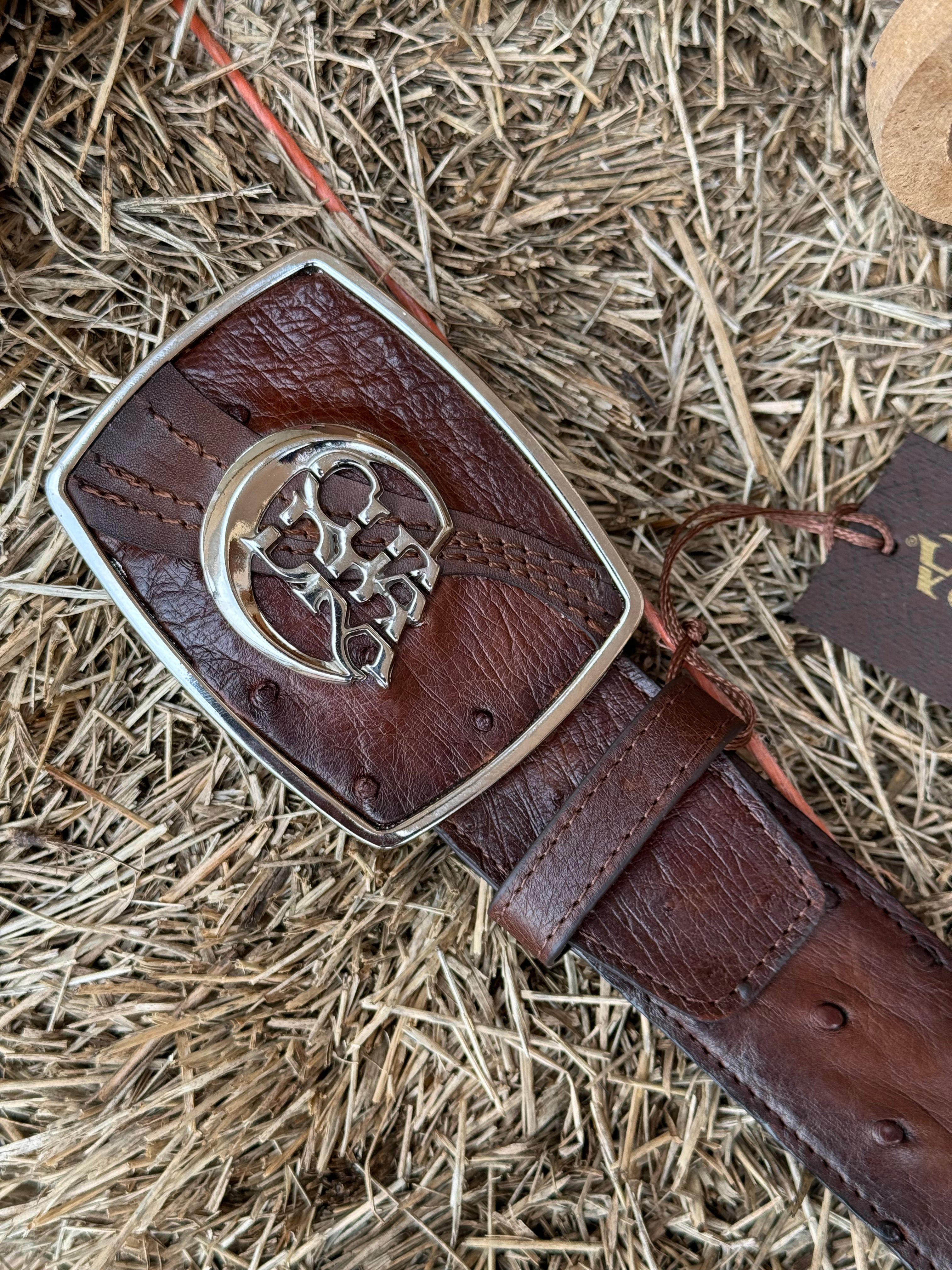 CUADRA BELT OSTRICH MORONI CHESTNUT CASTANO AVESTRUZ