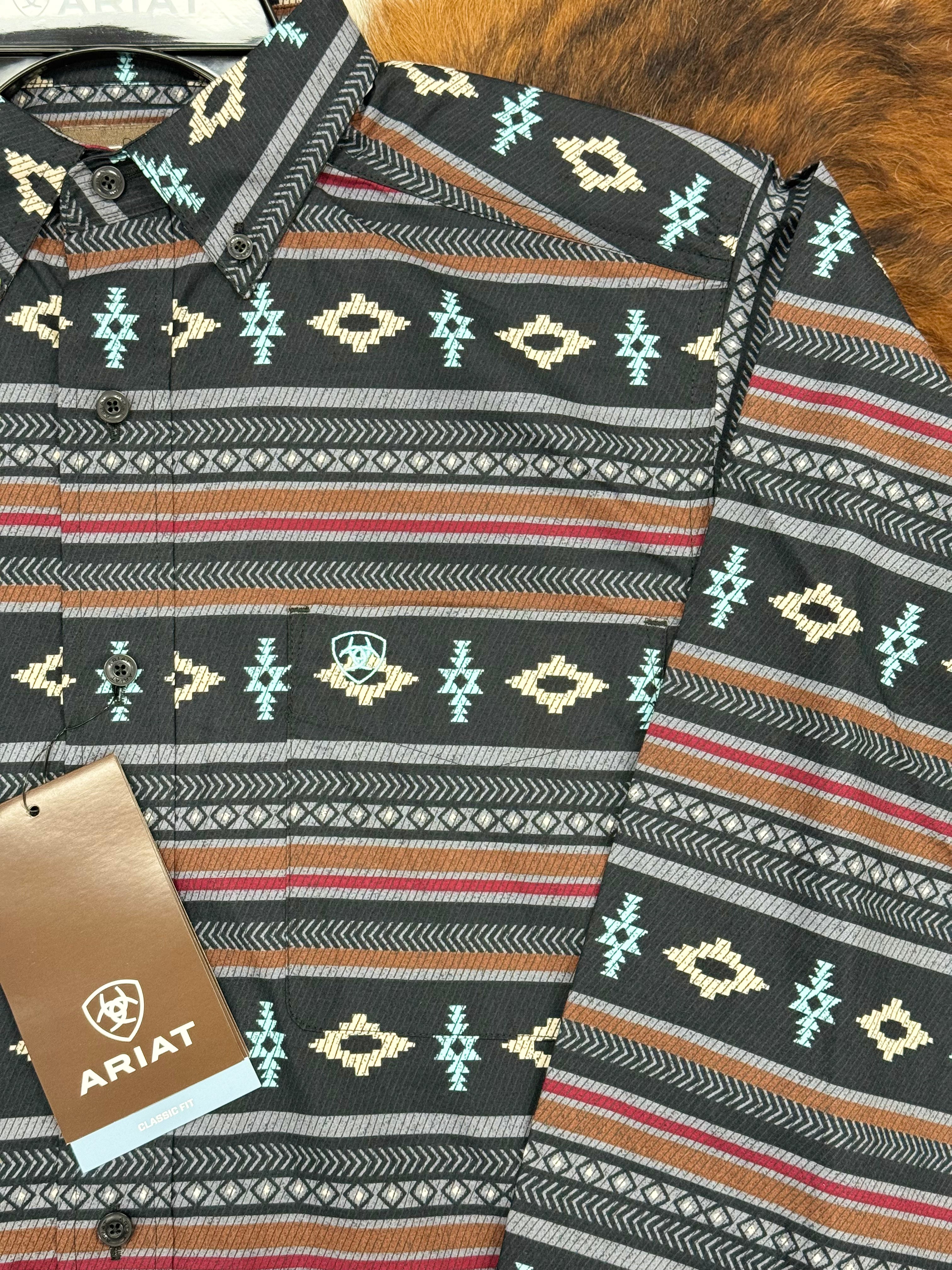 Ariat Shirt Classic Aztec Black Noland LS