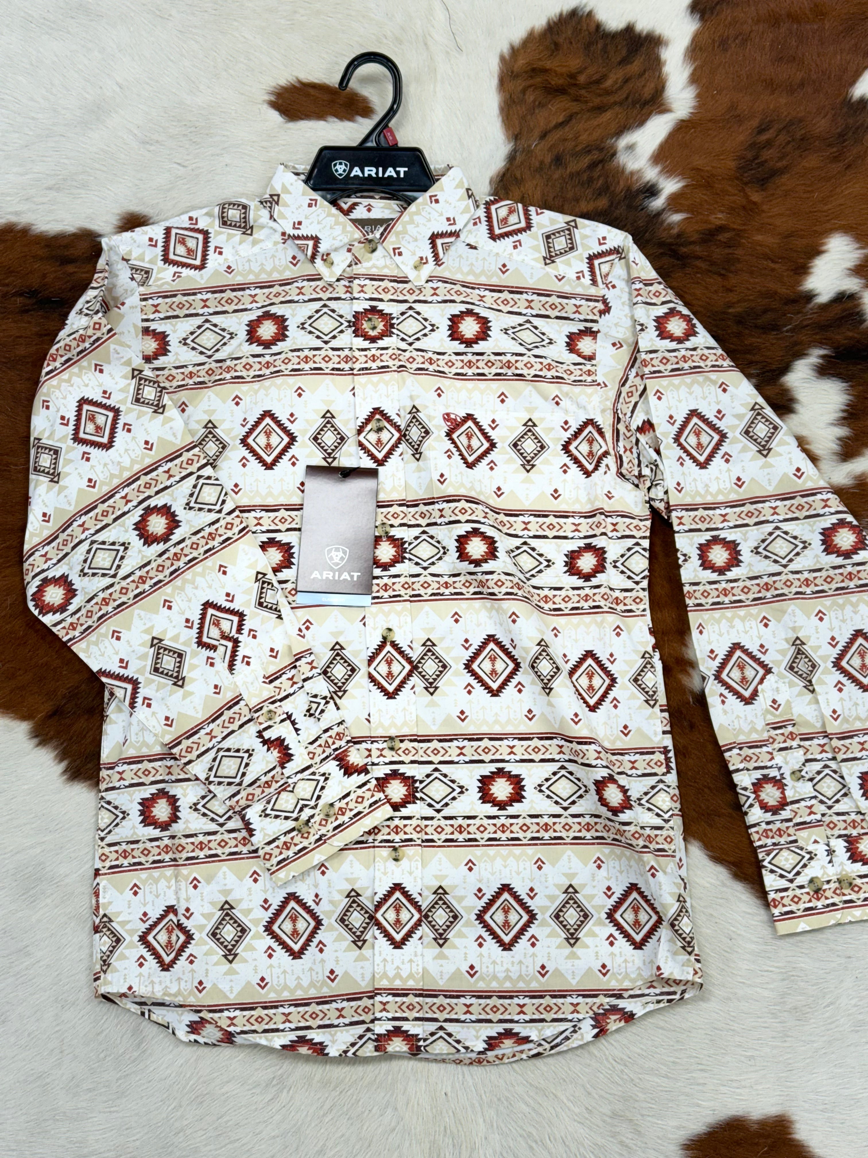 Ariat Shirt Classic Aztec White Shay  by