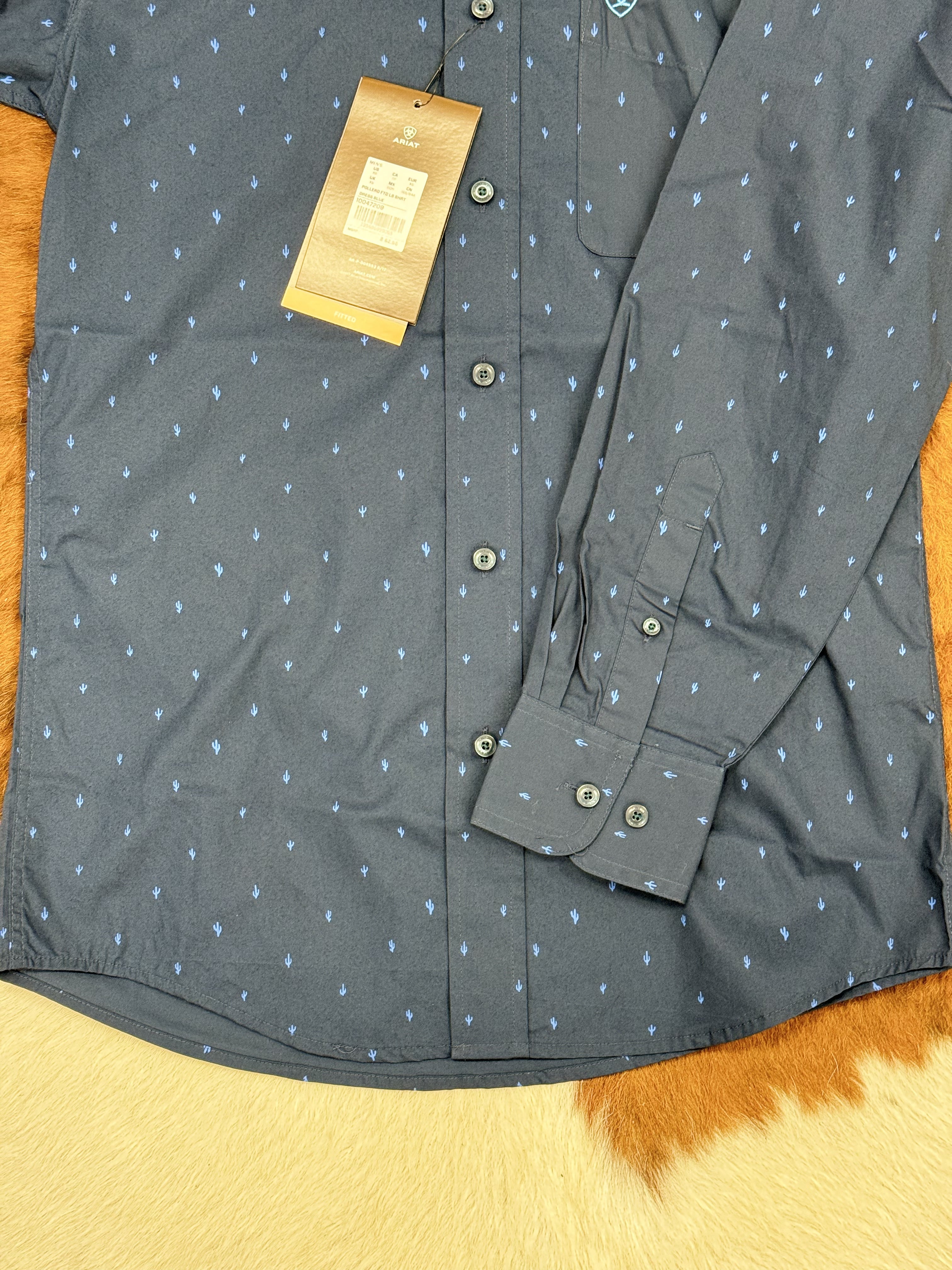 Ariat Shirt Fitted Dress Blue Pollerd