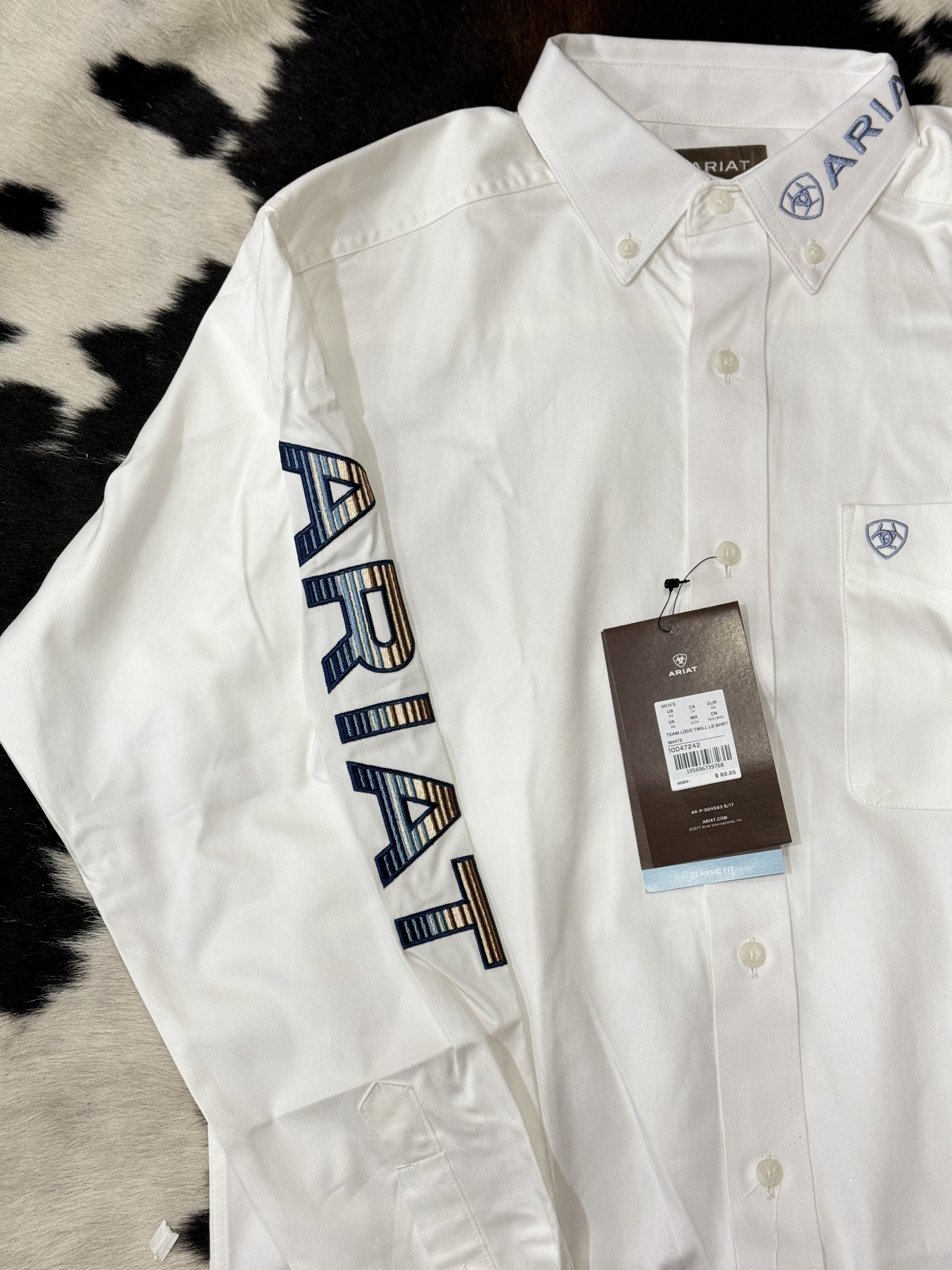 Ariat Shirt Classic White Team Logo Blue Teal 10047242