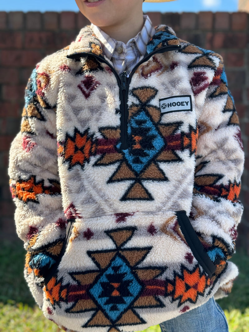 HOOEY YOUTH PULL OVER CREAM / MULTICOLOR AZTEC