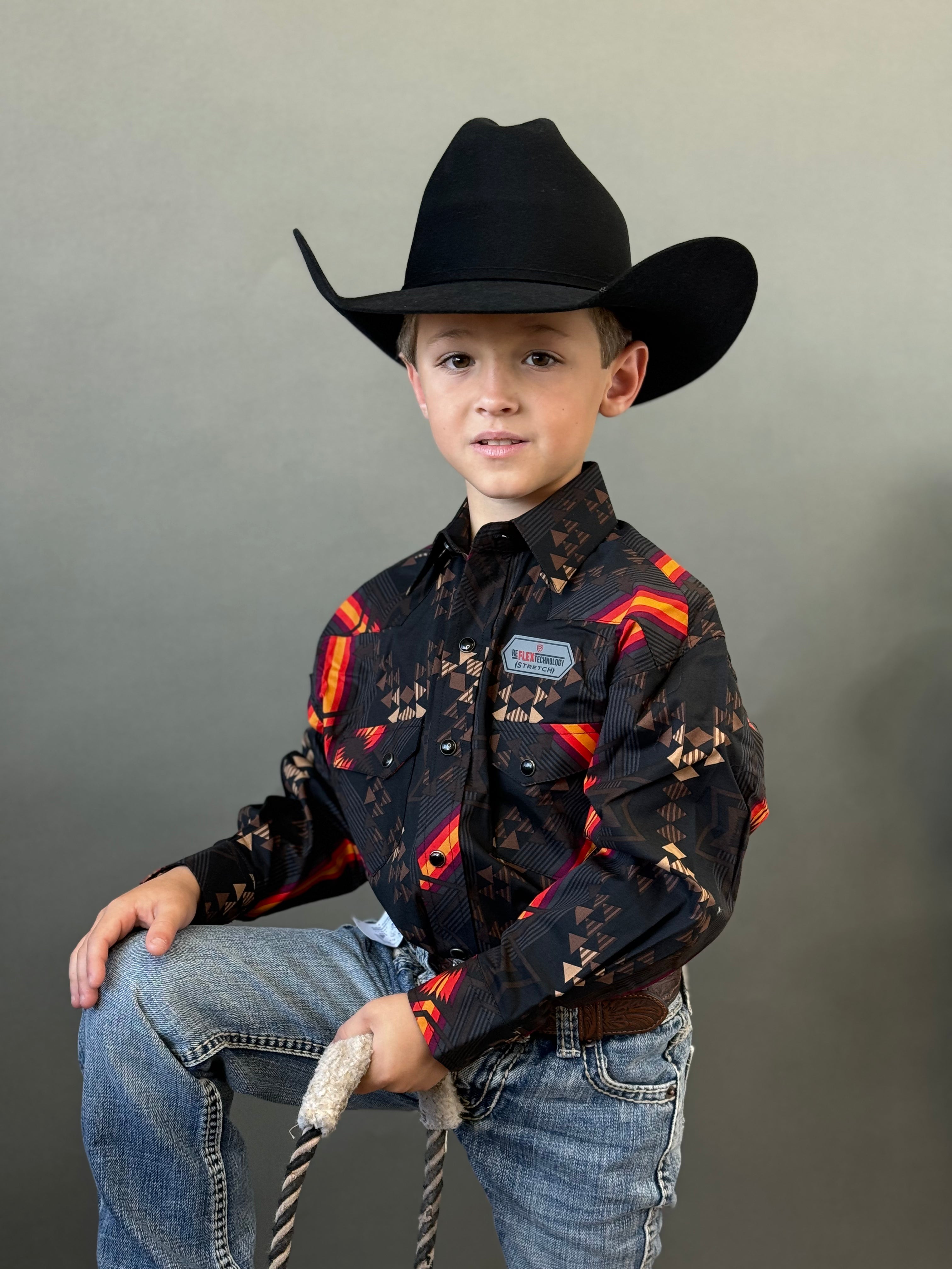 ROCK&ROLL AZTEC SHIRT BLACK/RED