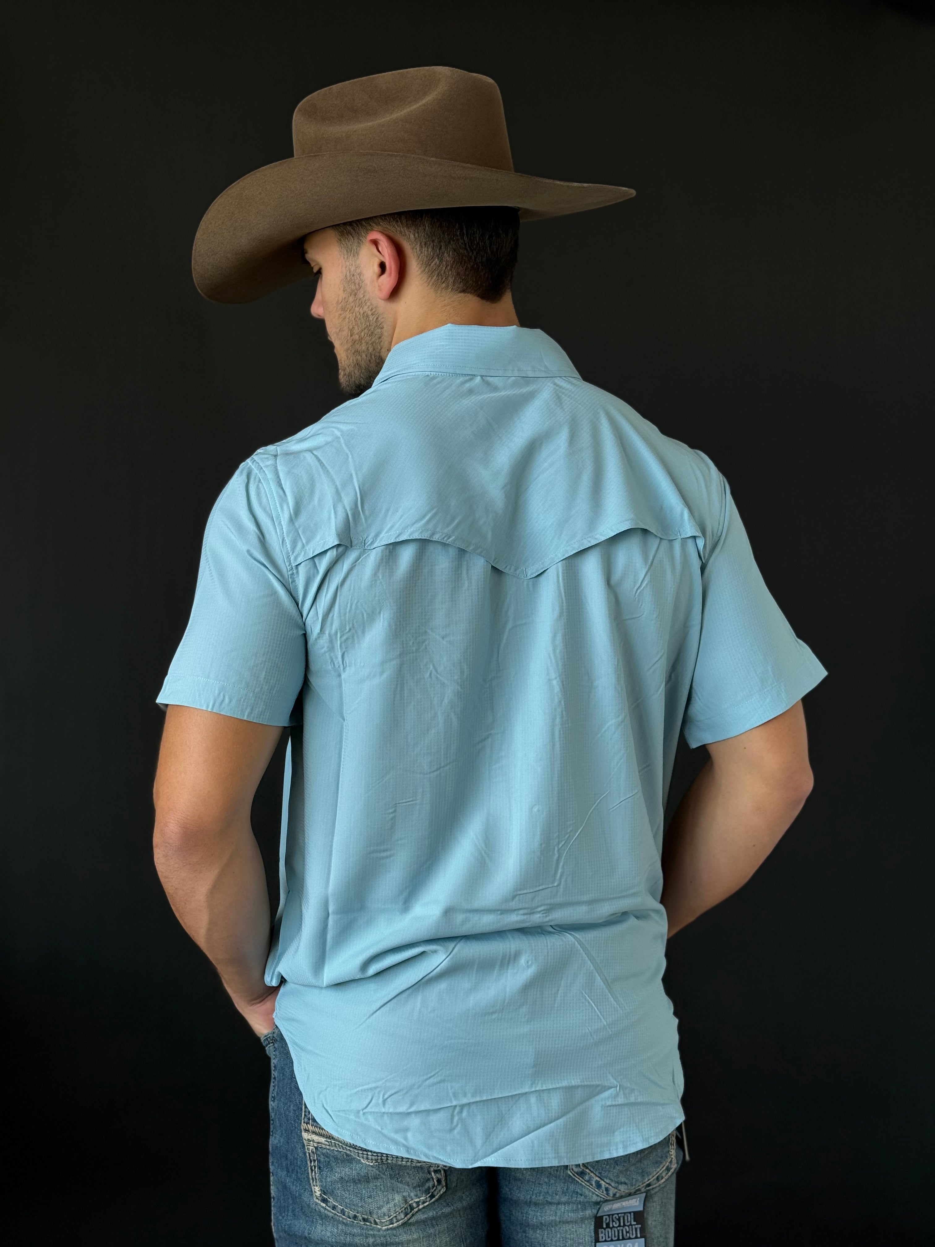 ROCK&ROLL SHORT SLEEVE BLUE AQUA CLASSIC