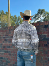 ROCK&ROLL LONG SLEEVE TAUPE AZTEC