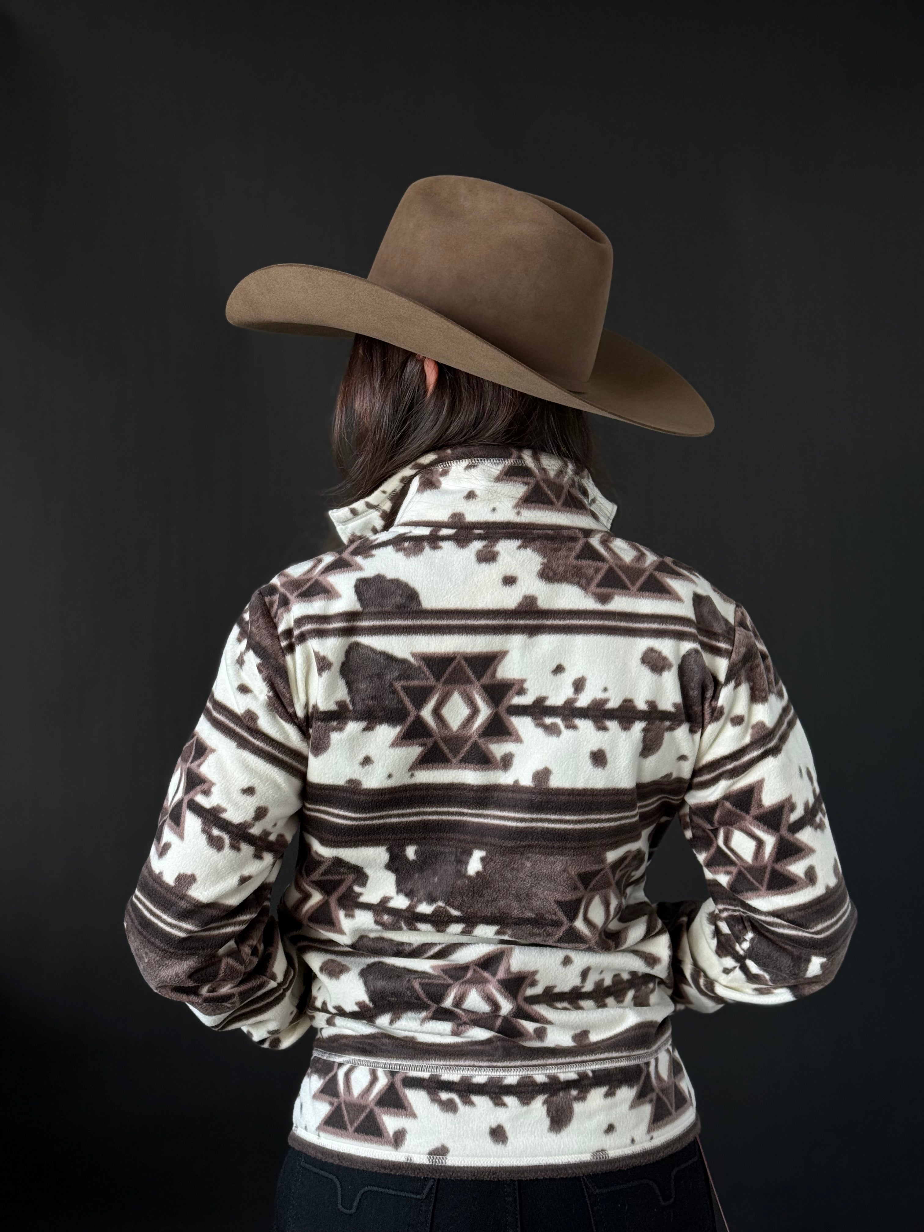 Cinch Womens Pullover Black/White & Aztec Pattern