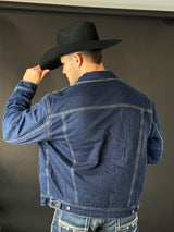 WRANGLER Cowboy Cut Sherpa Lined Denim Jacket Retro mezclilla