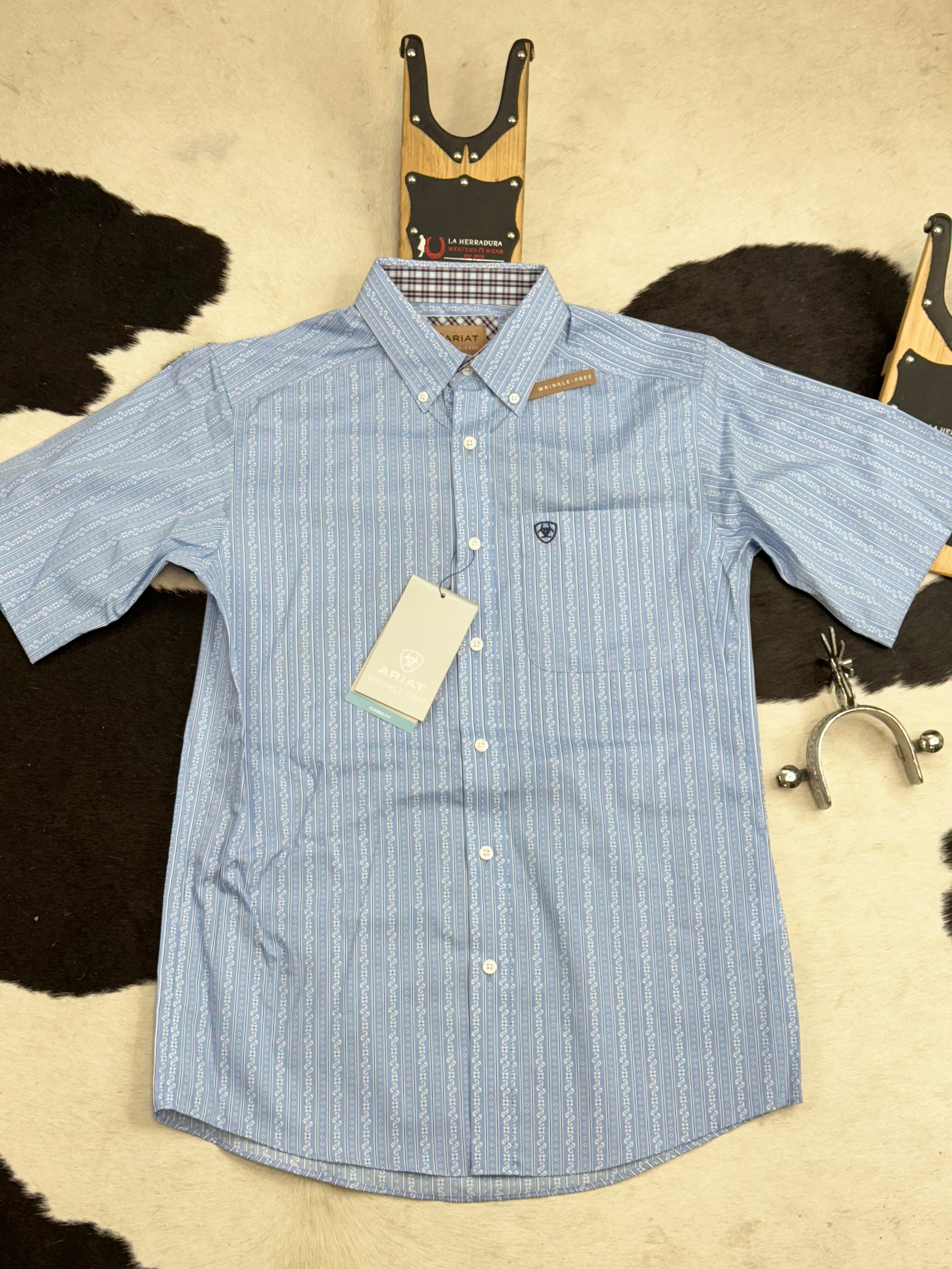 ARIAT WELBURN BEL AIR BLUE SHORT SLEEVE SHIRT