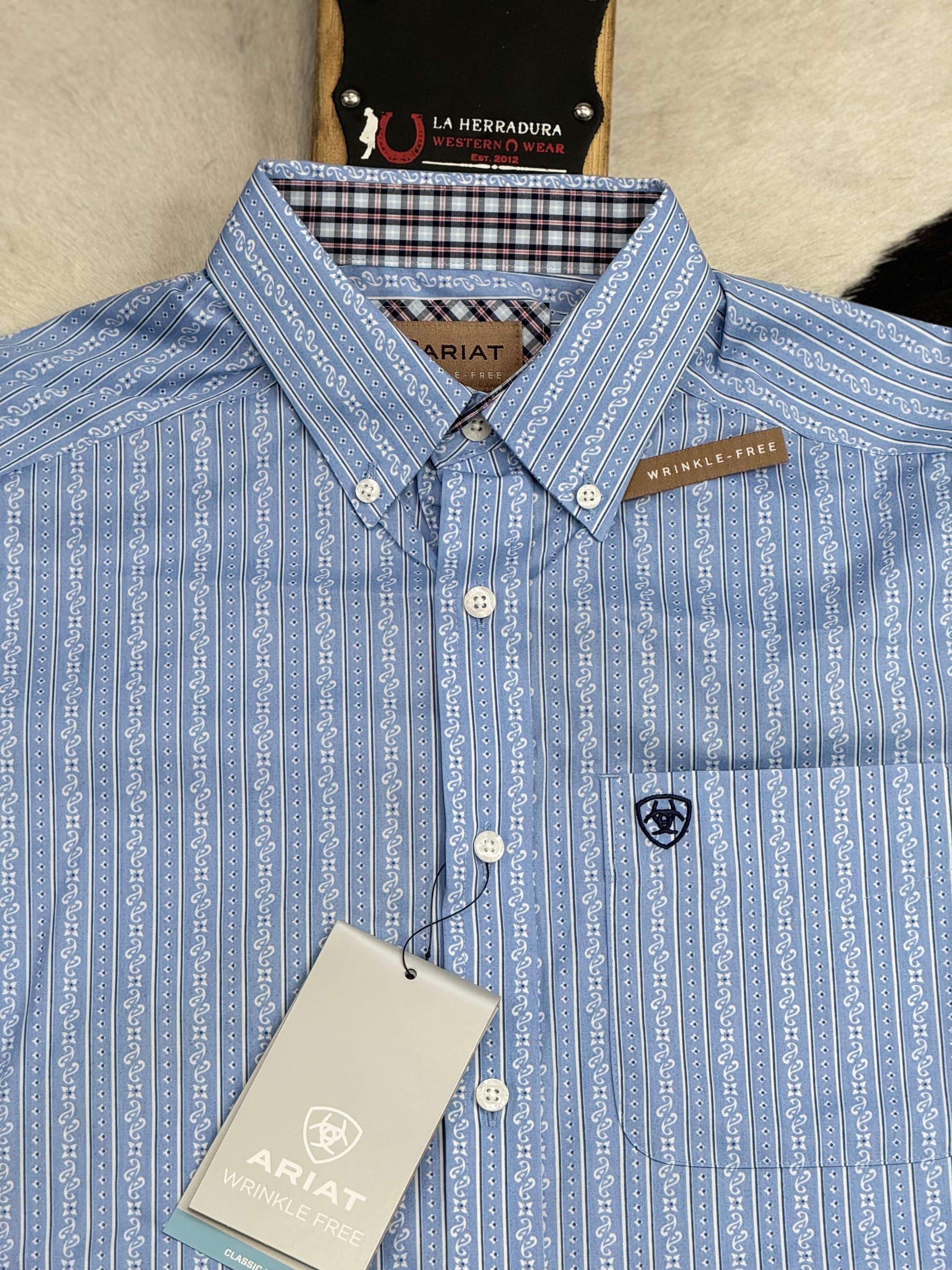 ARIAT WELBURN BEL AIR BLUE SHORT SLEEVE SHIRT