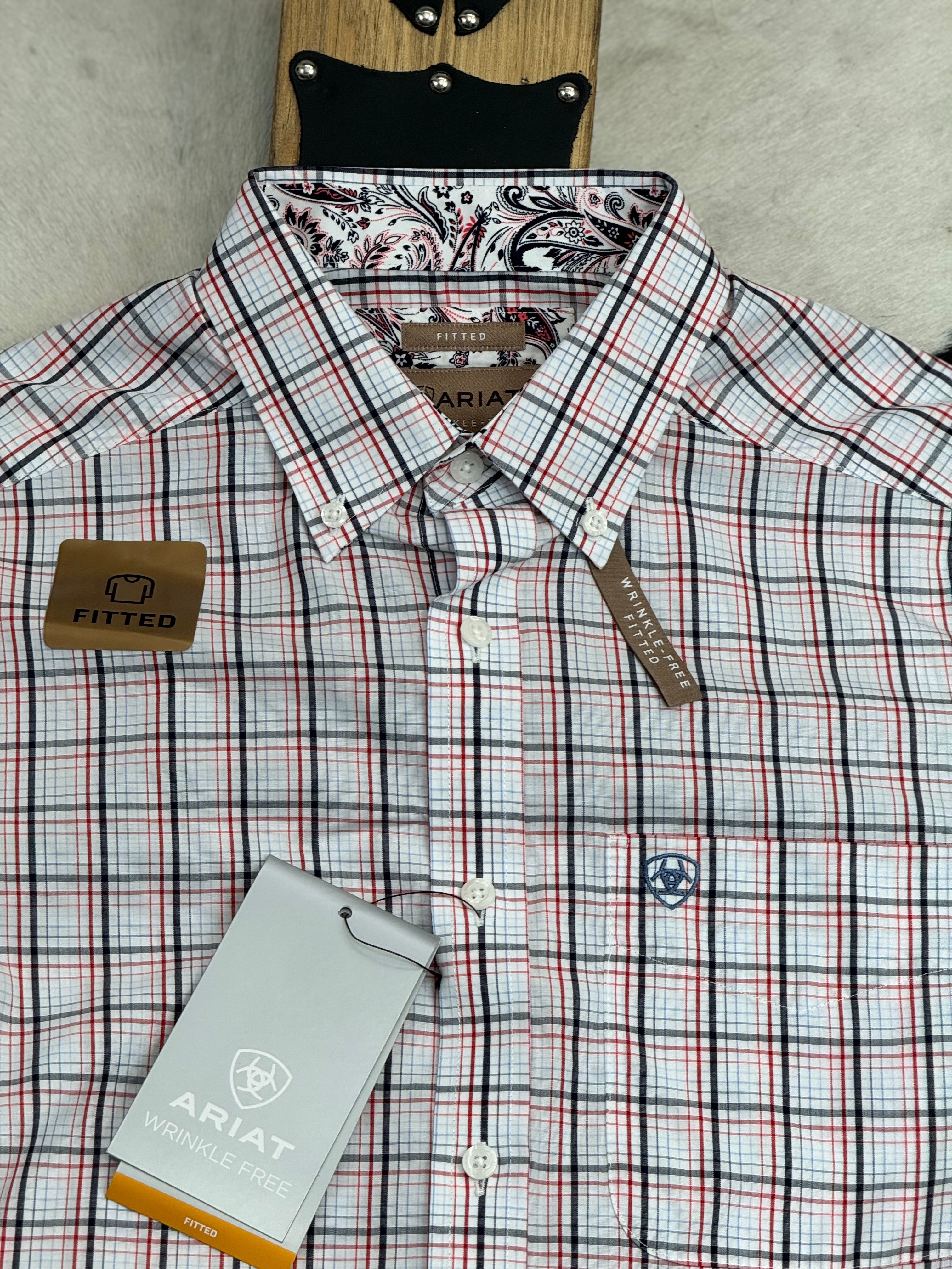 ARIAT WESTON WHITE PLAID LONG SLEEVE SHIRT