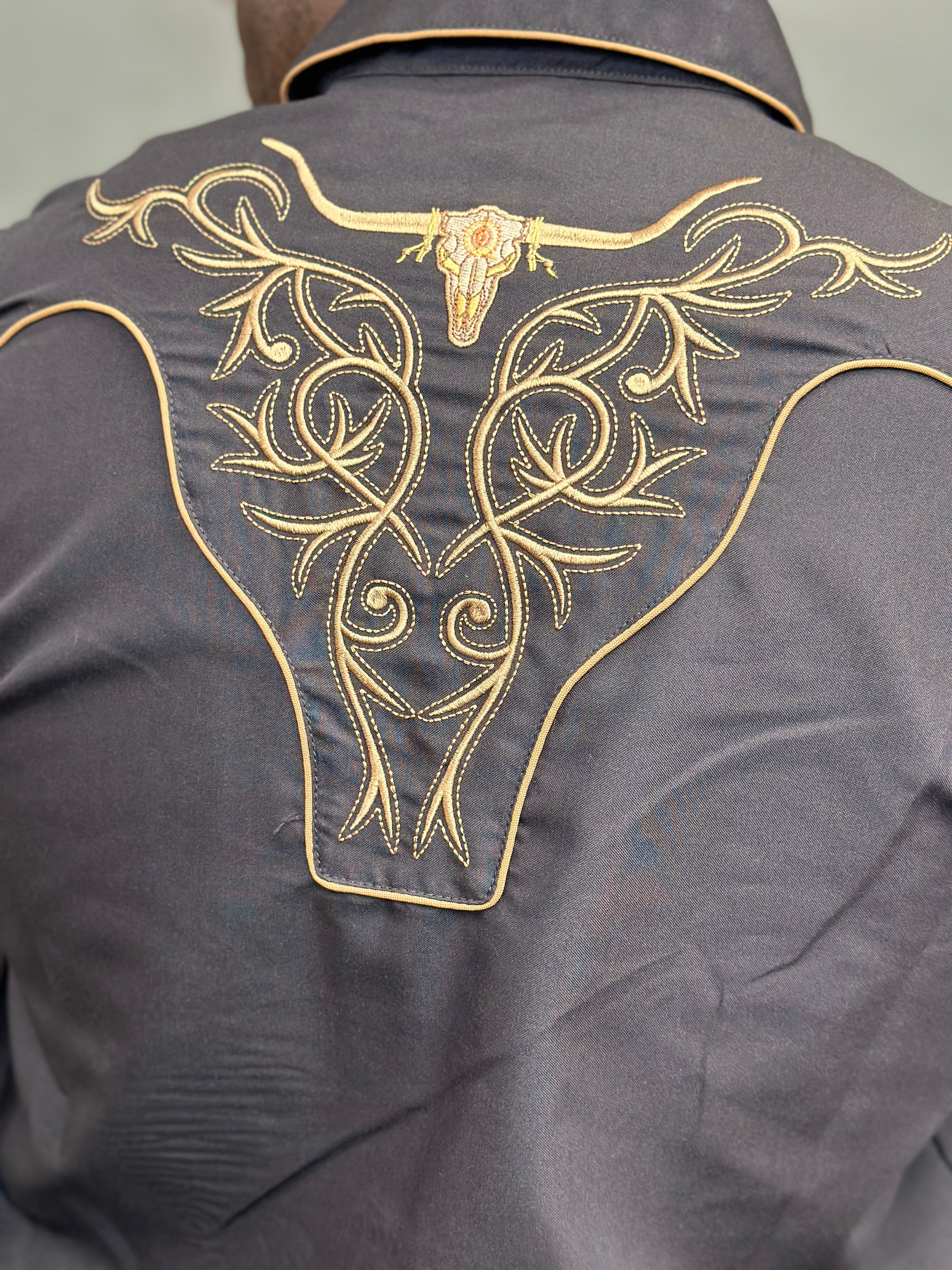 Rangers Legend Original Black Charro Tan Embroidered
