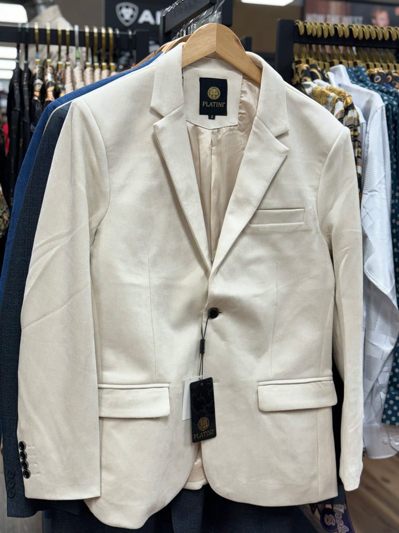 White suede blazer best sale