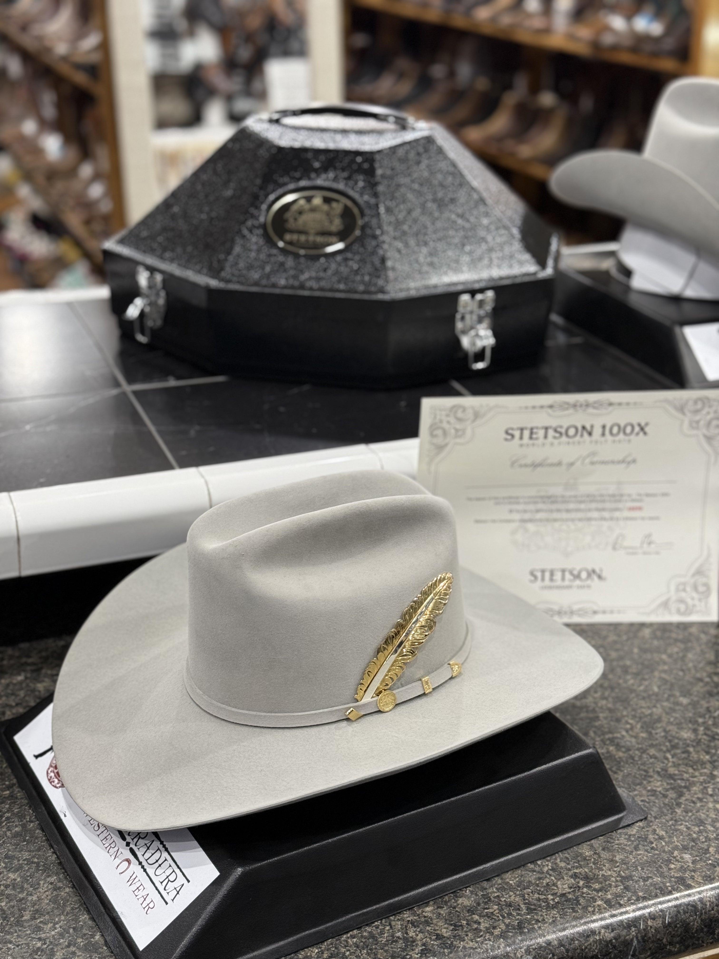 SOMBRERO COWBOY STETSON 100X EL PRESIDENTE GRIS NIEBLA