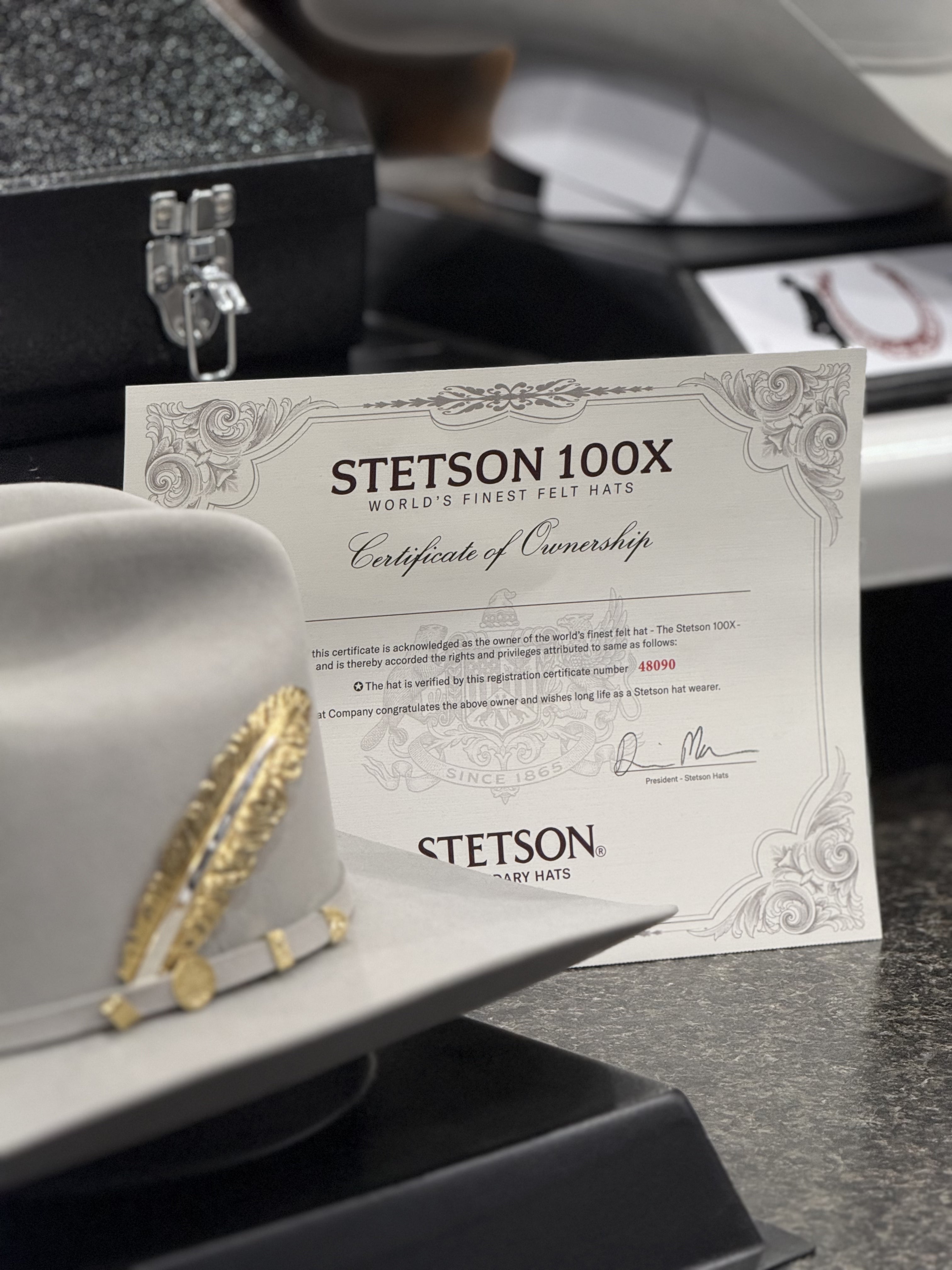 SOMBRERO COWBOY STETSON 100X EL PRESIDENTE GRIS NIEBLA