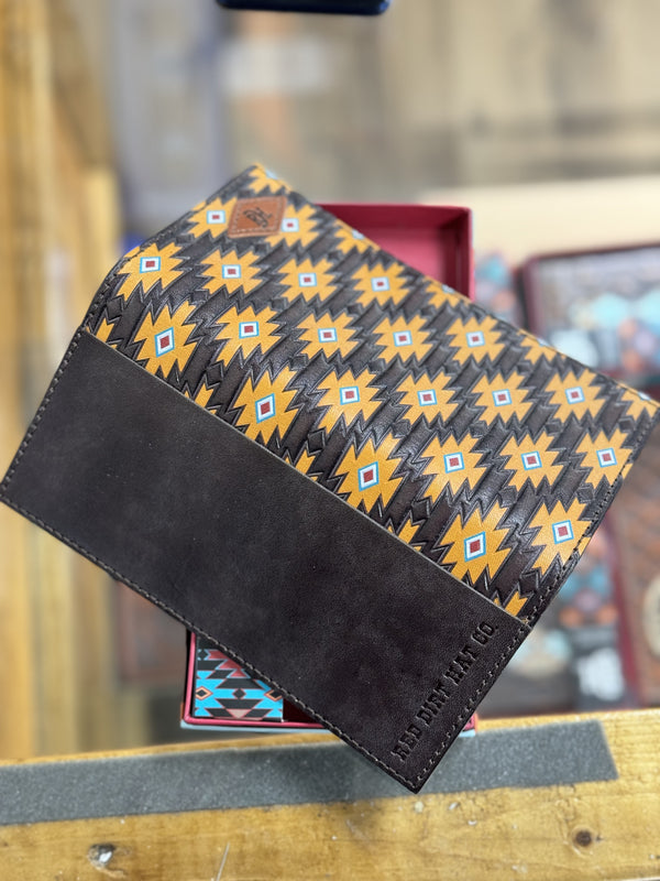 RED DIRT WALLET GENUINE LEATHER BROWN-YELLOW