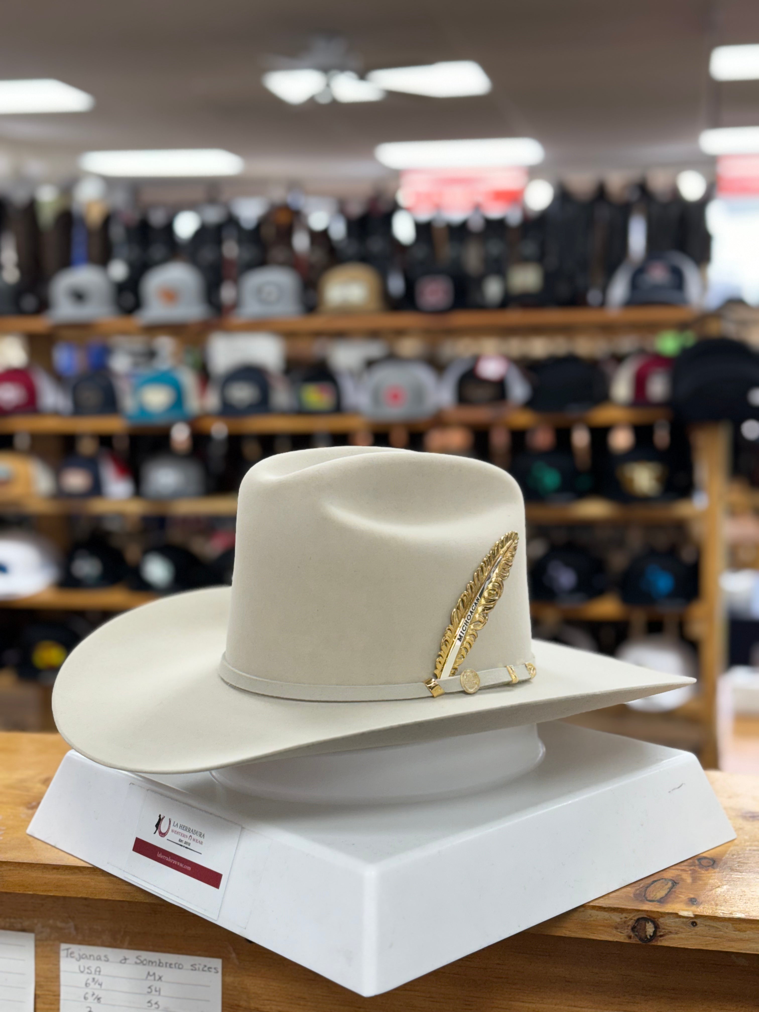 SOMBRERO COWBOY STETSON 100X EL PRESIDENTE VIENTRE PLATA