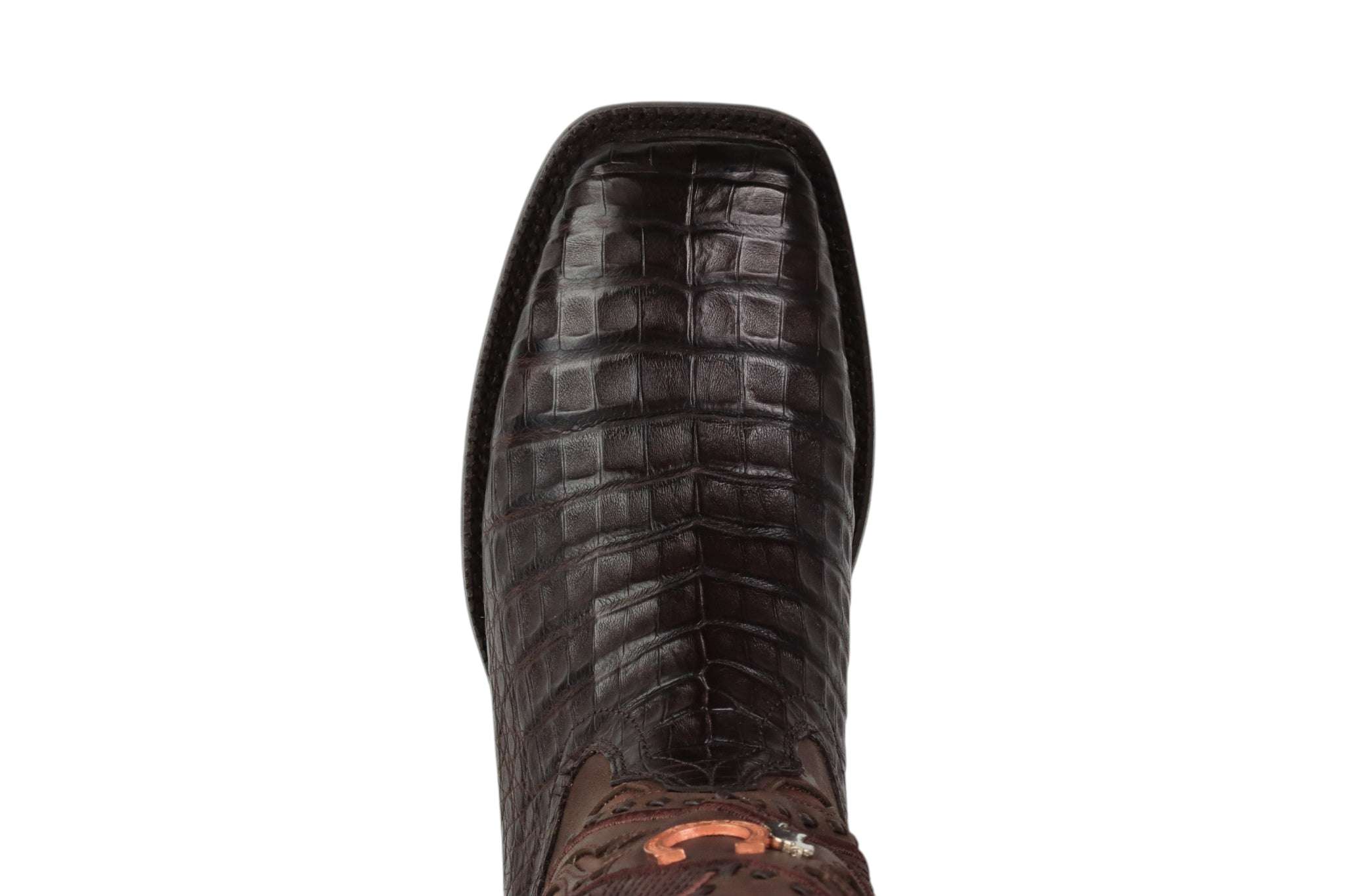 LA HERRADURA MENS PREMIUM BOOT EXOTIC CAIMAN CHOCOLATE SQ TOE Laherradurawwnc.com