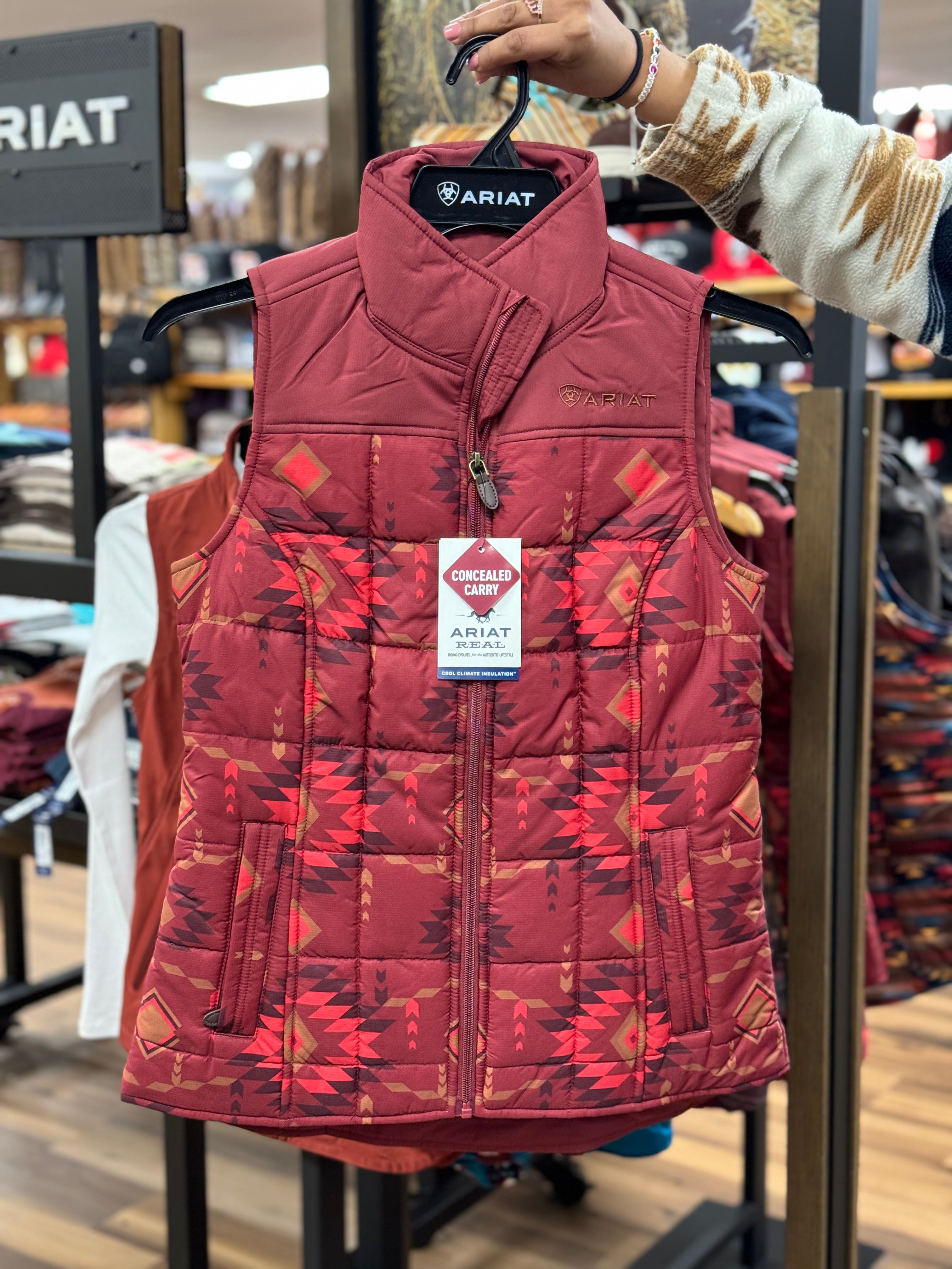 Ariat Vest. Crius Ins Burnt rose print