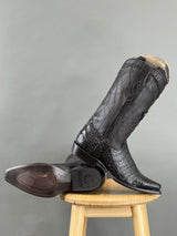BOOTS CUADRA FUSCUS BELLY PL NEGRO 2B1OFY EE POINTED TO BLACK CAIMAN LASER