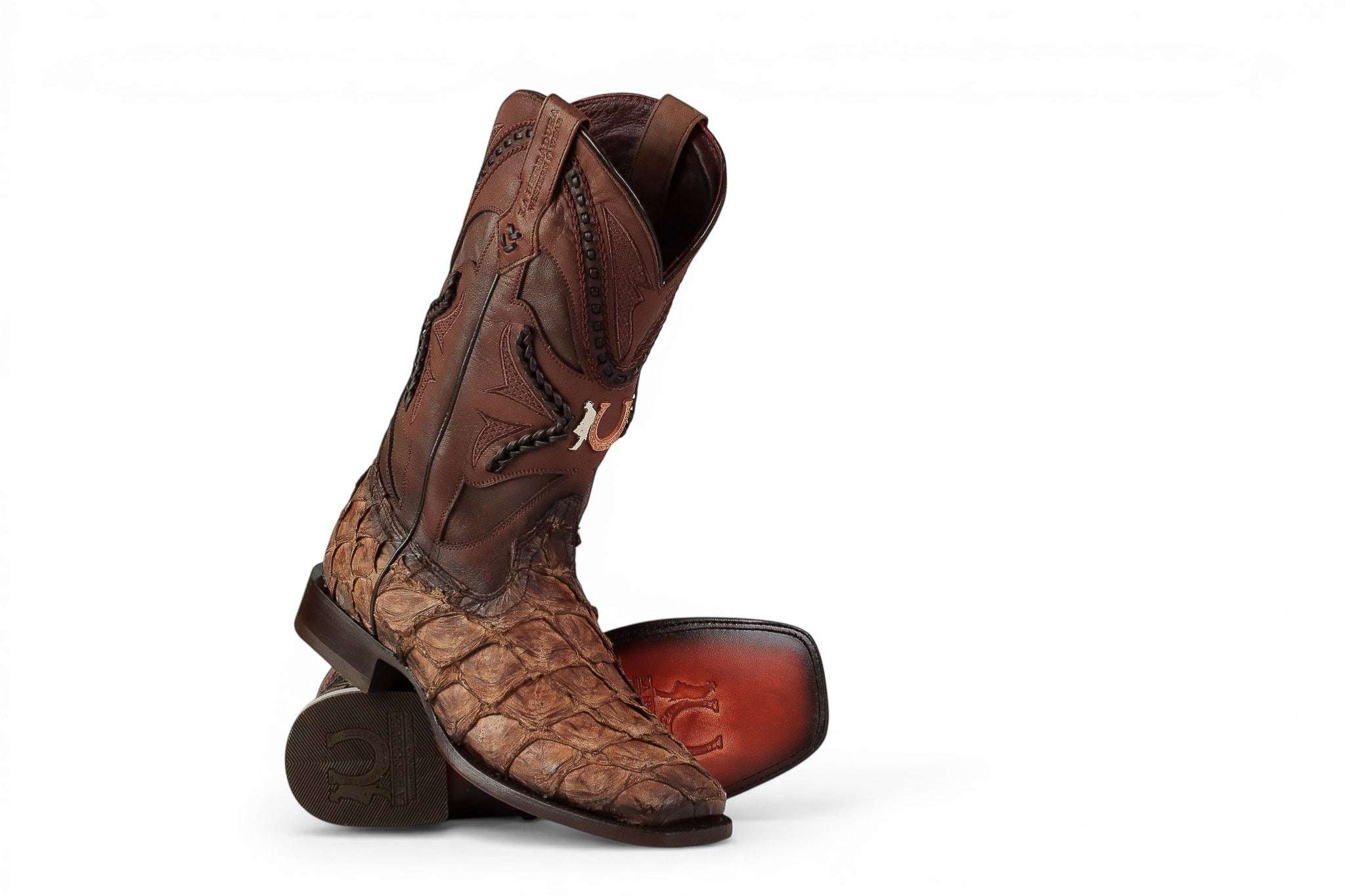 LA HERRADURA MENS PREMIUM BOOT EXOTIC FISH ICE COFFEE SQ TOE Laherradurawwnc.com
