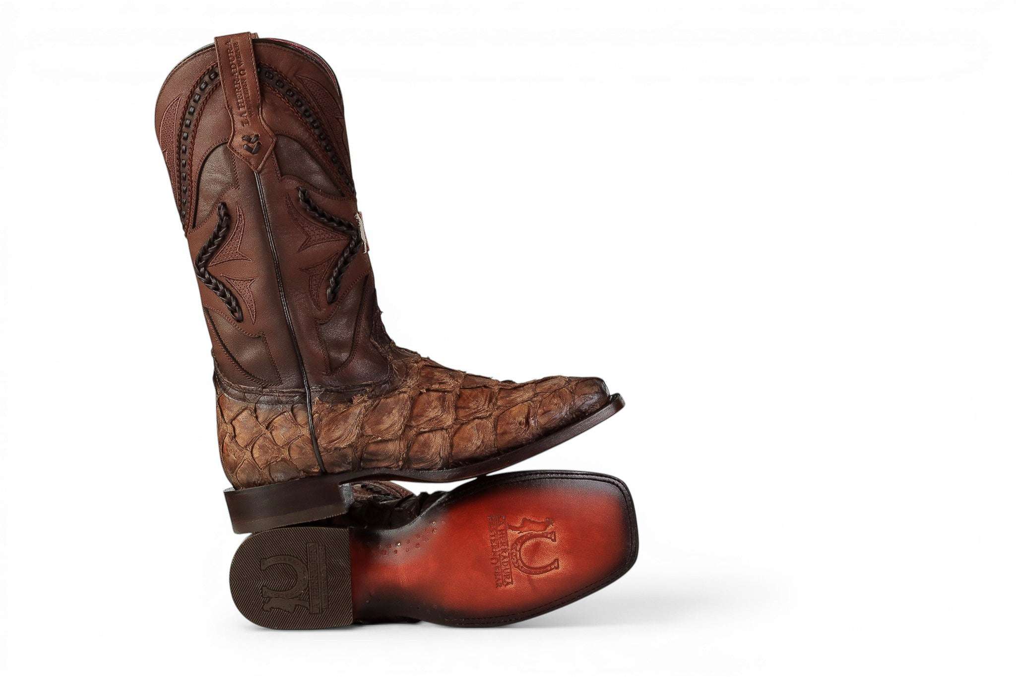 LA HERRADURA MENS PREMIUM BOOT EXOTIC FISH ICE COFFEE SQ TOE Laherradurawwnc.com