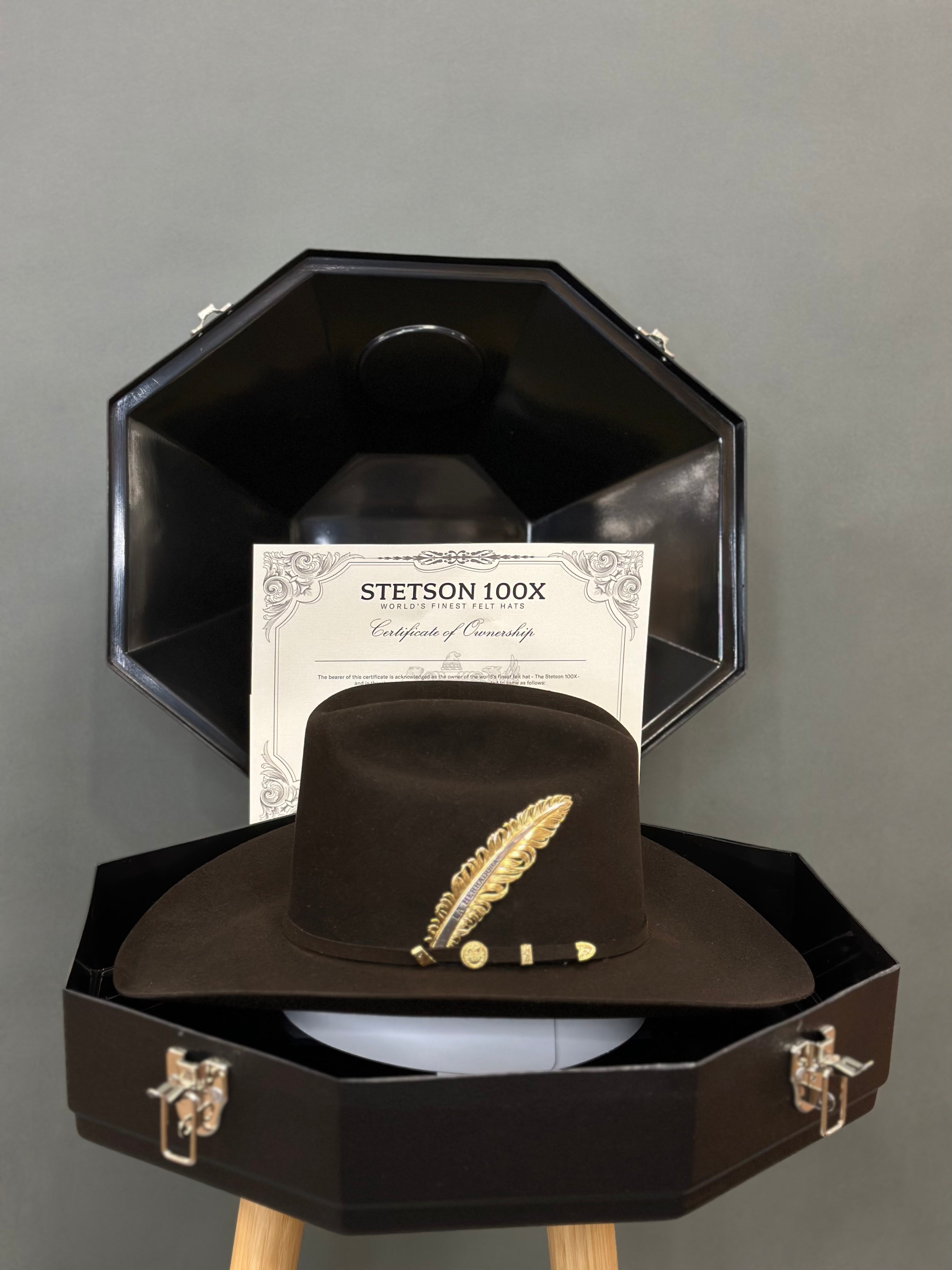 SOMBRERO COWBOY STETSON 100X EL PRESIDENTE VIENTRE PLATA