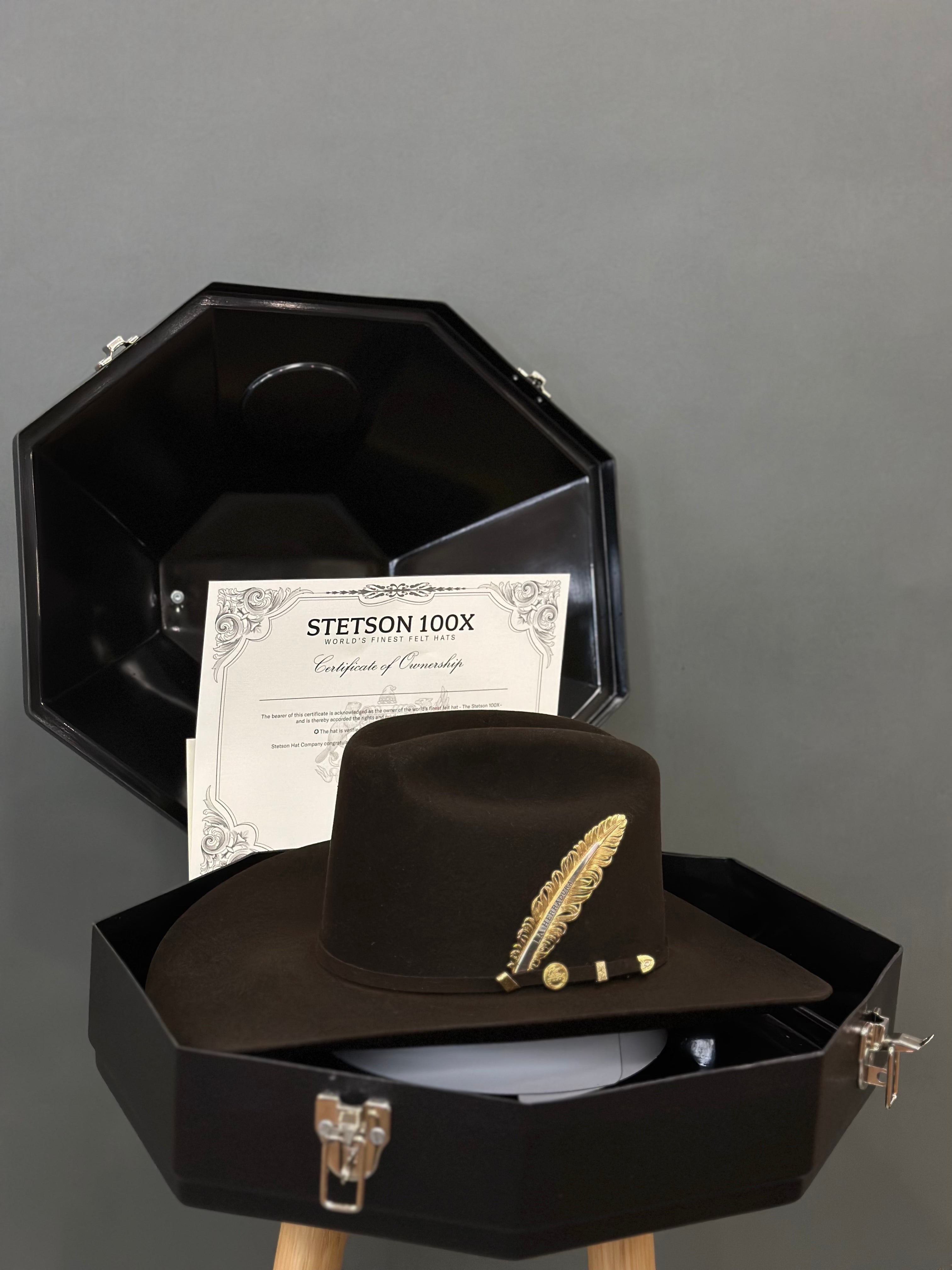 SOMBRERO COWBOY STETSON 100X EL PRESIDENTE VIENTRE PLATA