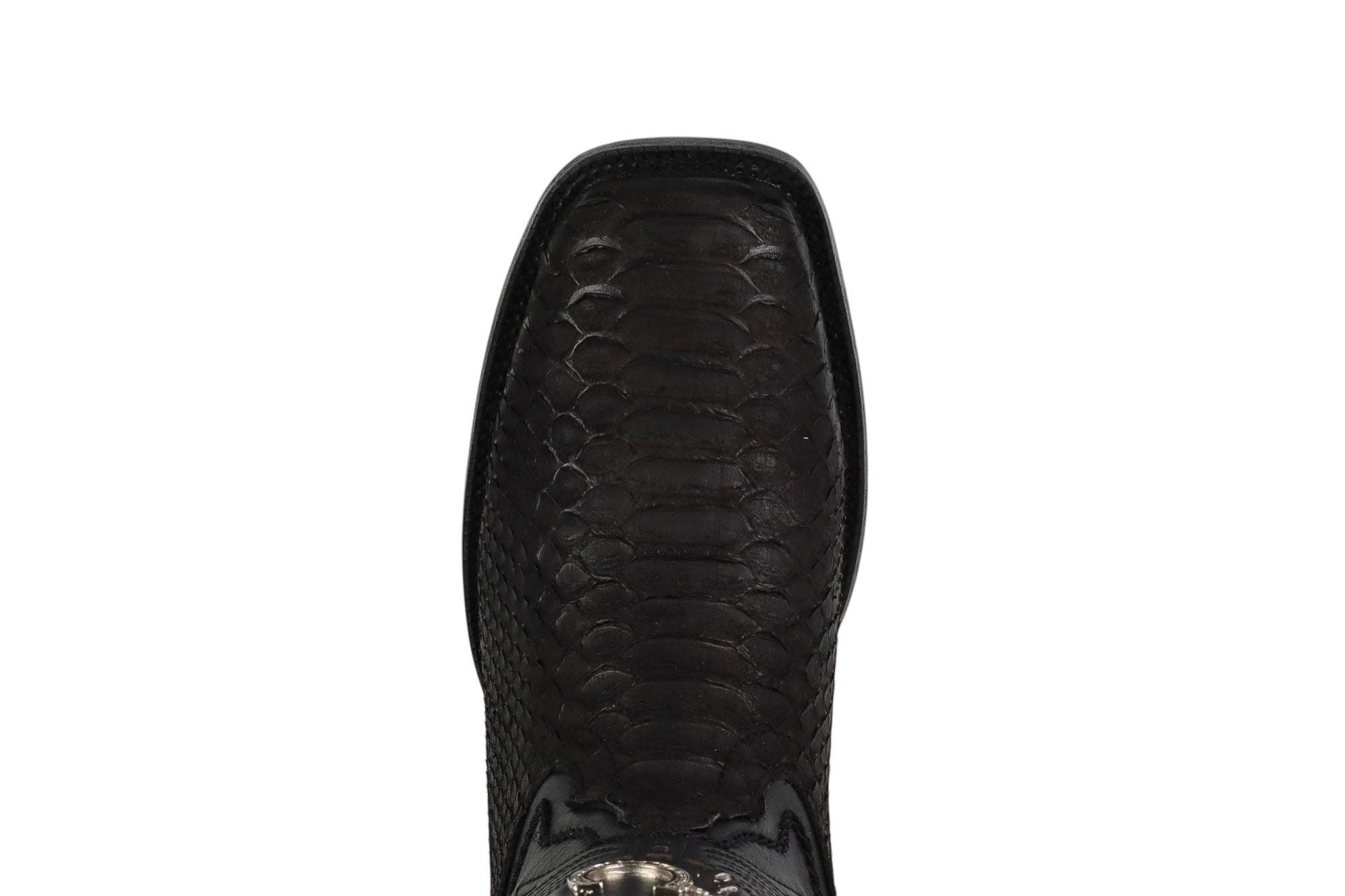 LA HERRADURA MENS PREMIUM EXOTIC NOBUCK PYTHON BLACK  SQ TOE Laherradurawwnc.com