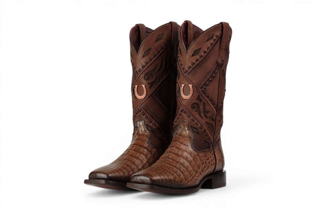 LA HERRADURA MENS PREMIUM BOOT EXOTIC CAIMAN ICE COFFEE SQ TOE Laherradurawwnc.com