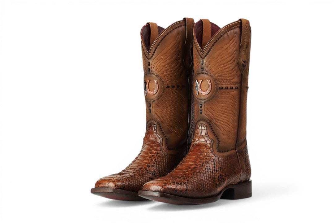 LA HERRADURA MENS PREMIUM BOOT EXOTIC PYTHON COGNAC SQ. TOE Laherradurawwnc.com
