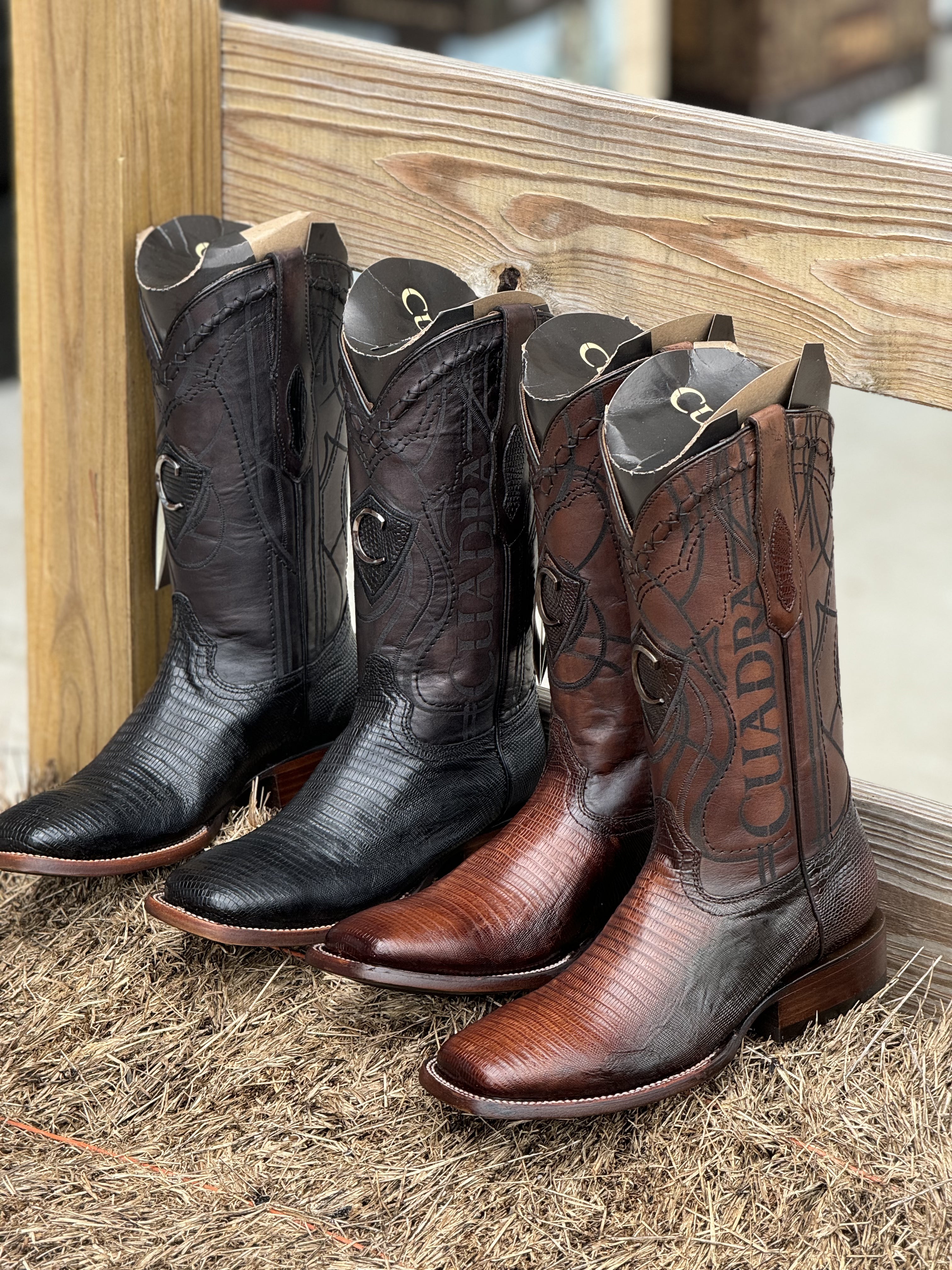 BOOTS CUADRA LIZARD TEJU ANTIQUE MIEL SQUARE TOE