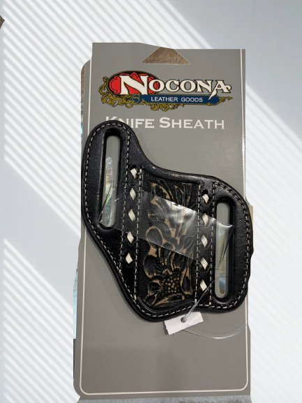 NOCONA KNIFE SHEATH BLACK EMBROIDERED - 1806801